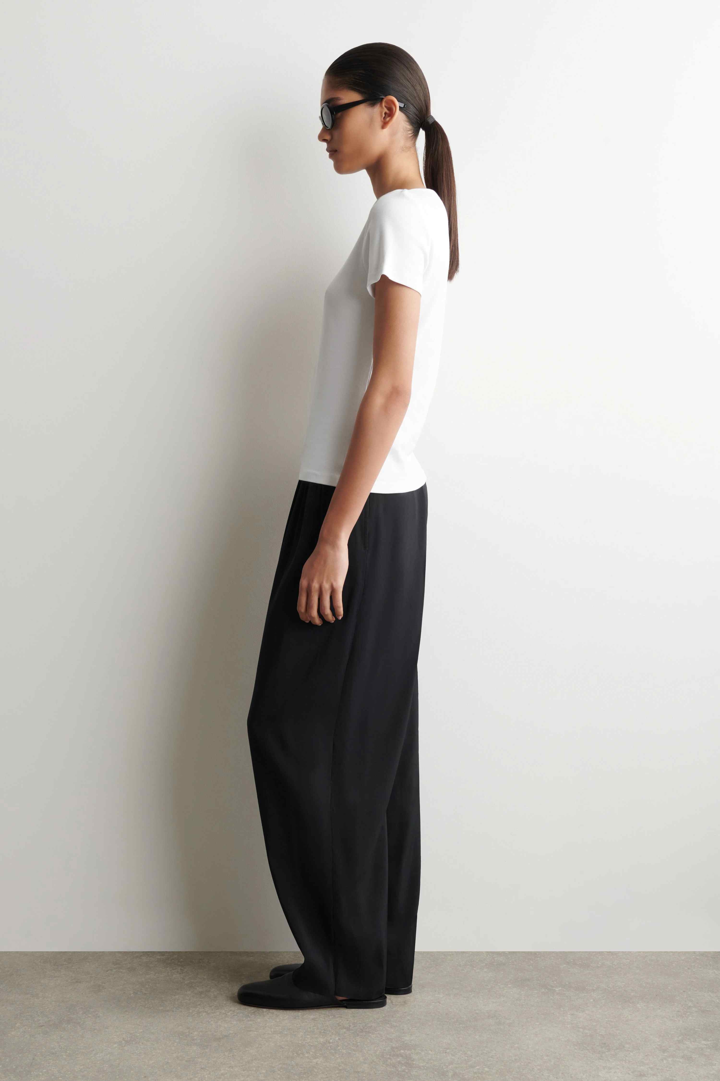 SLIM BOAT-NECK COTTON T-SHIRT - 4