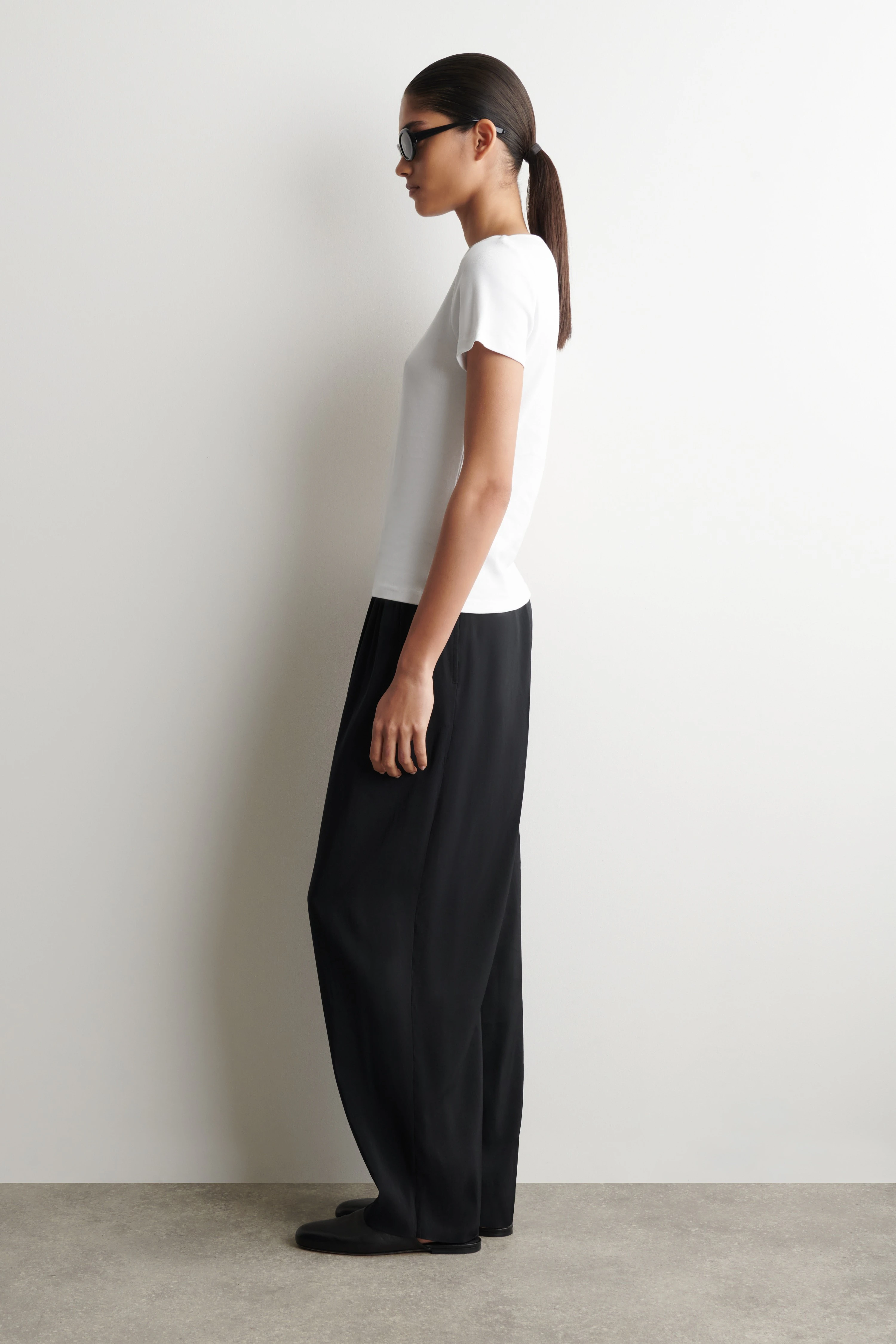 SLIM BOAT-NECK COTTON T-SHIRT - 4
