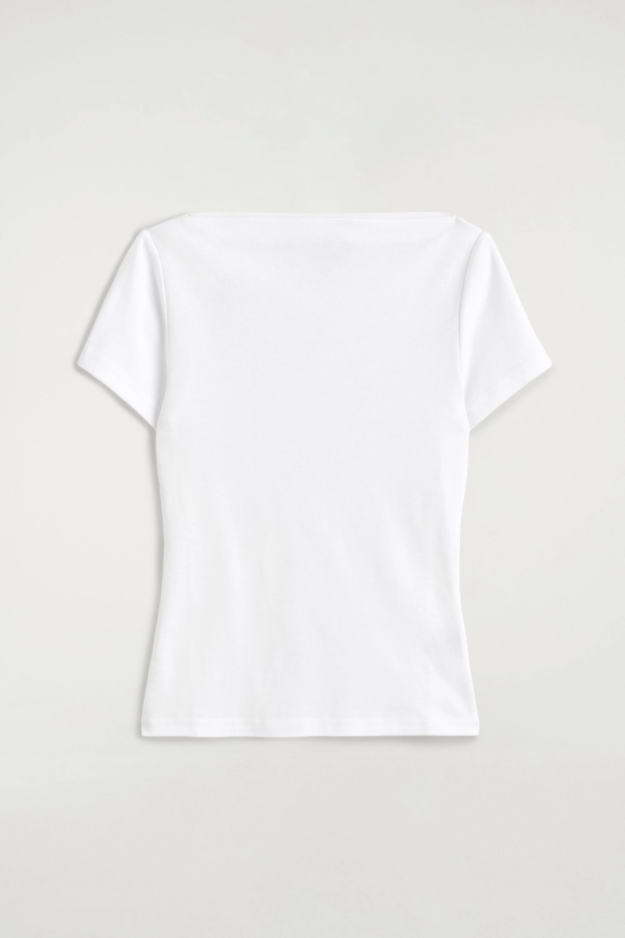 SLIM BOAT-NECK COTTON T-SHIRT - 6