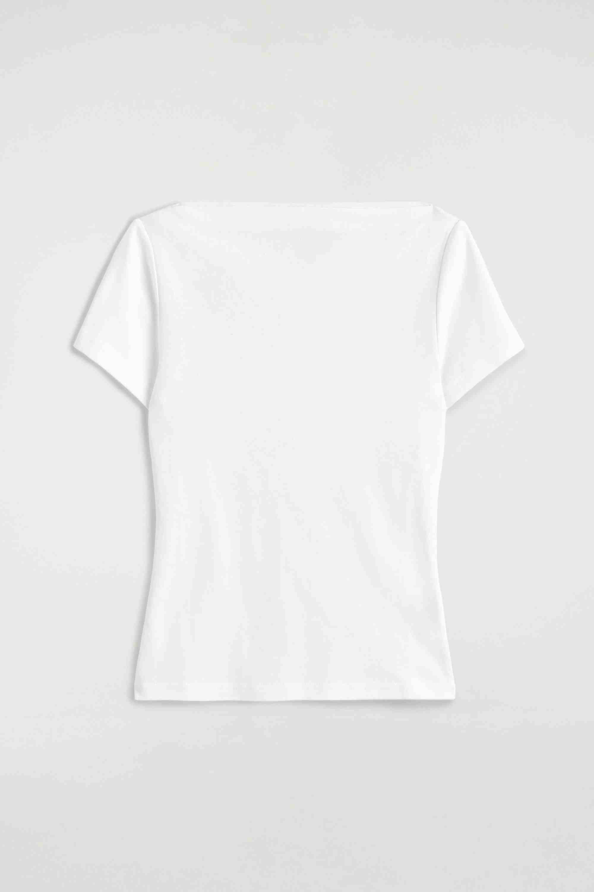 SLIM BOAT-NECK COTTON T-SHIRT - 6