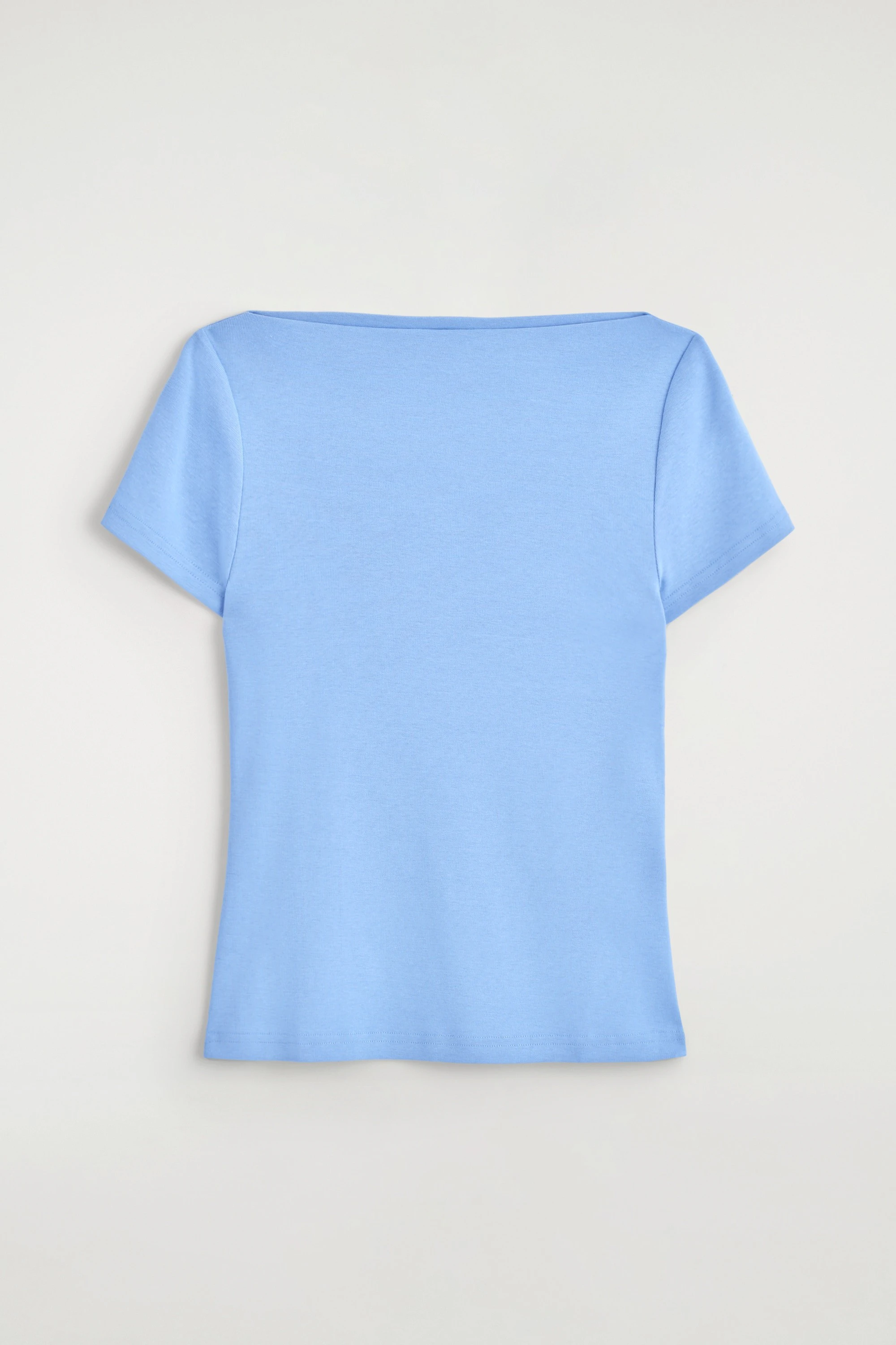 SLIM BOAT-NECK COTTON T-SHIRT - 6
