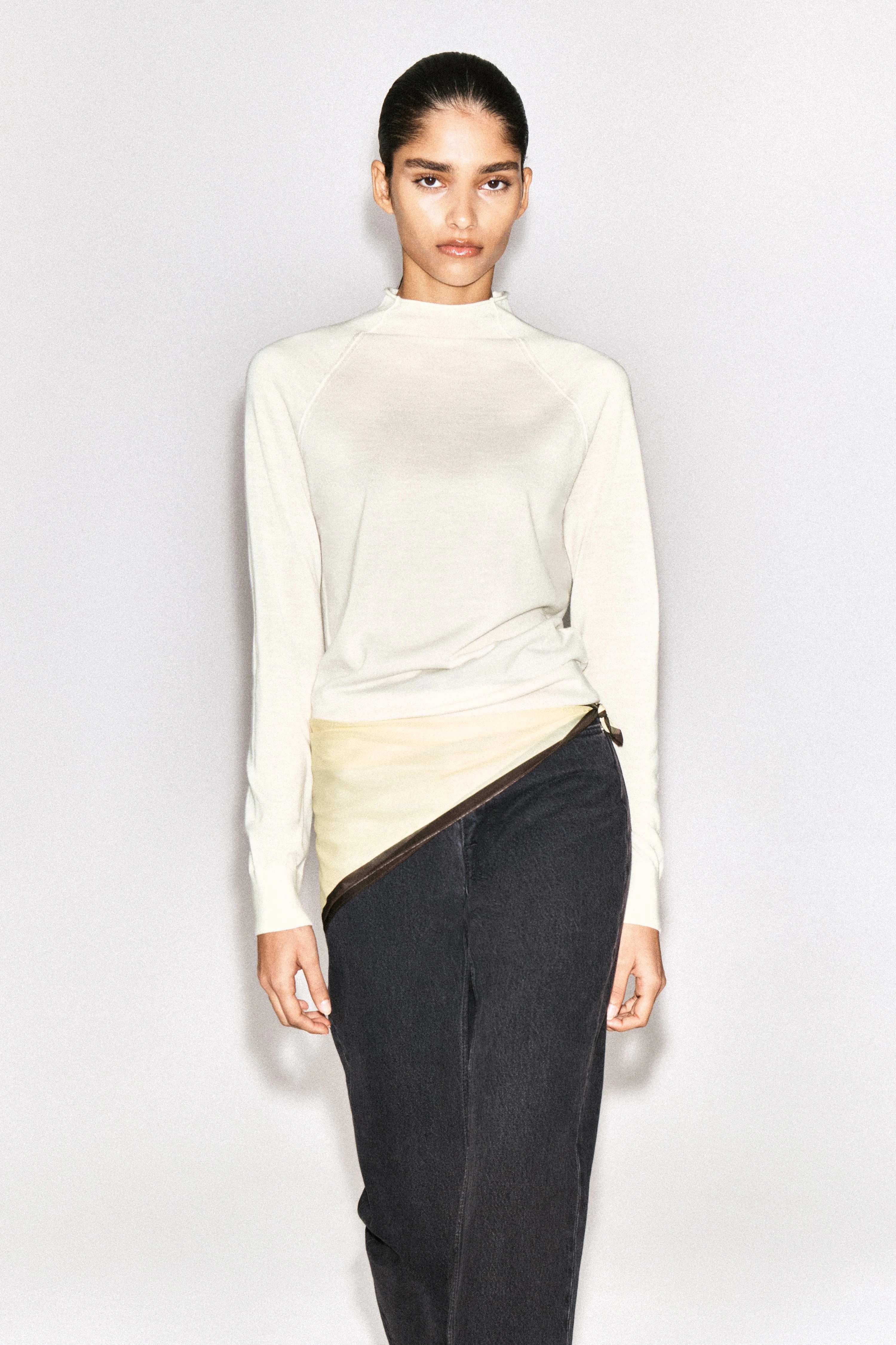 MERINO WOOL FUNNEL-NECK JUMPER - 1