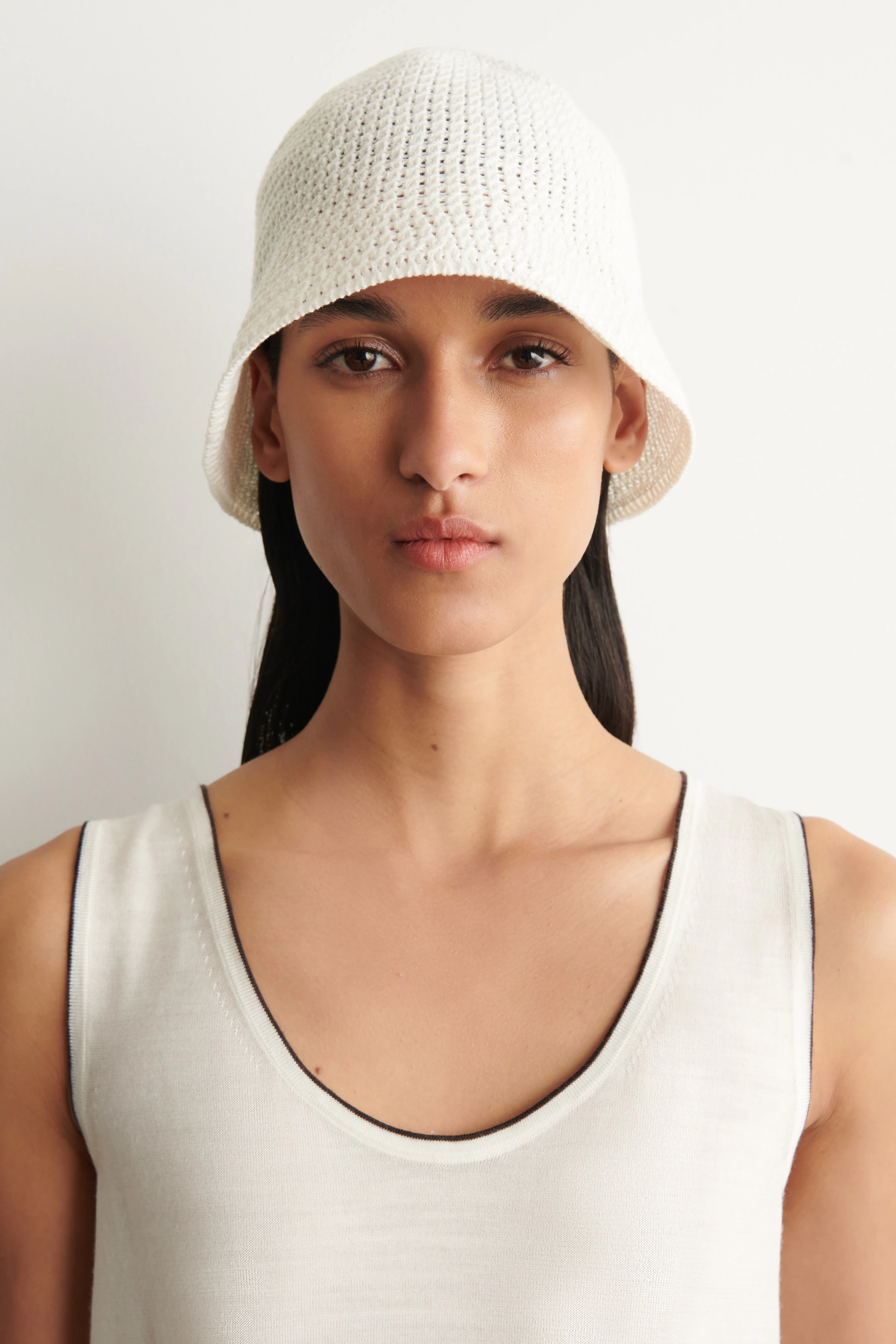 POINTELLE-KNIT BUCKET HAT