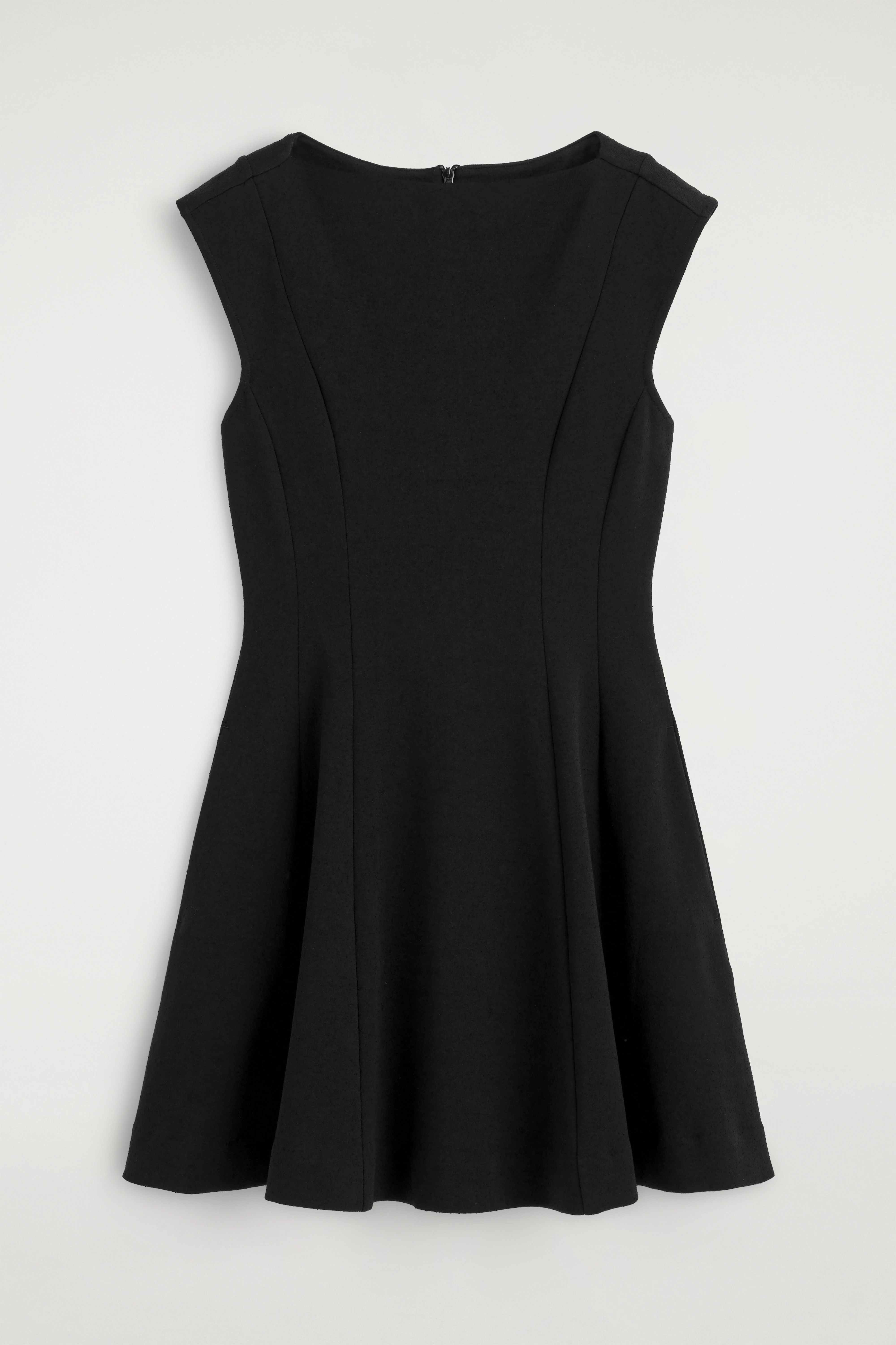 SCULPTED FLARED COTTON MINI DRESS - 6