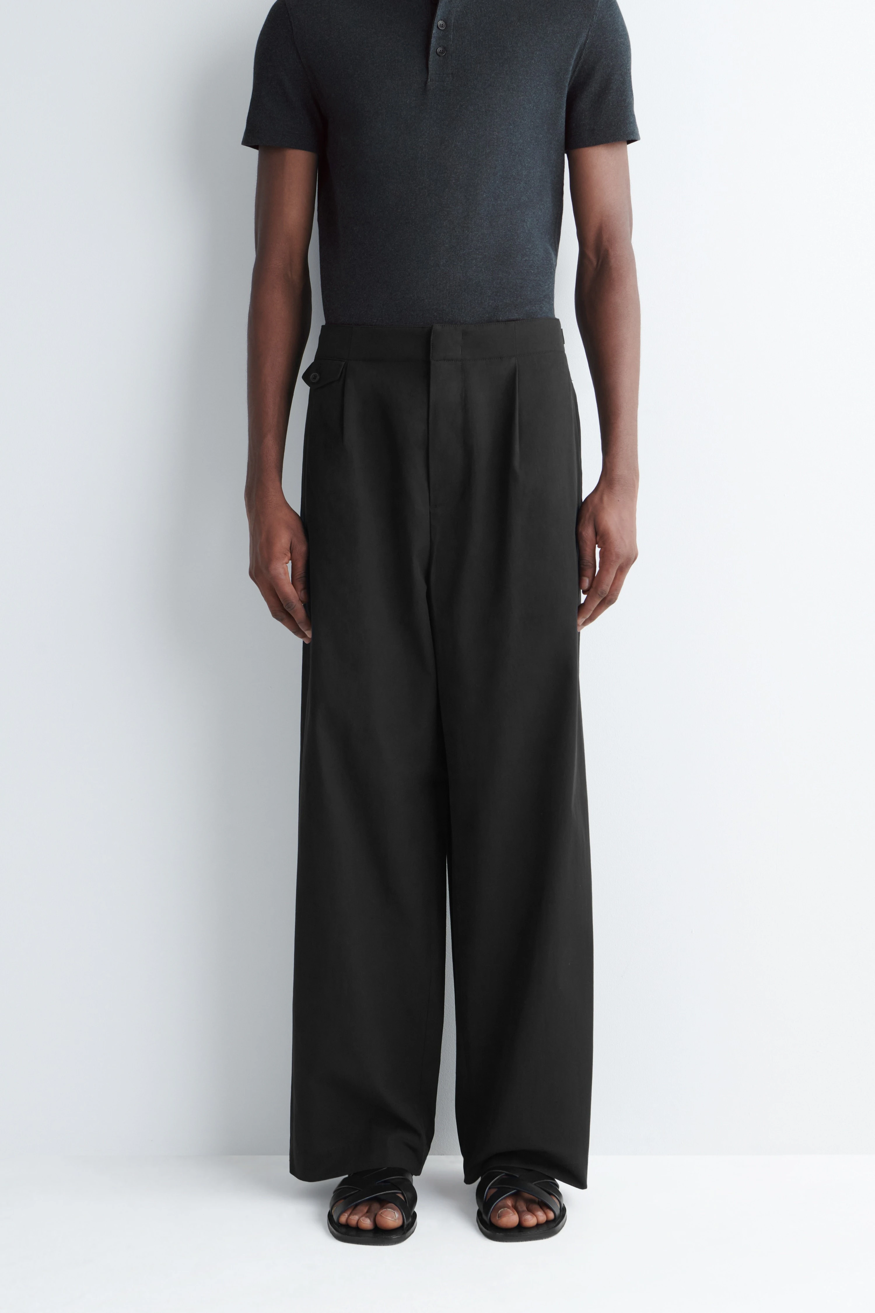 POCKET-DETAIL RELAXED-FIT WIDE-LEG TROUSERS - 5