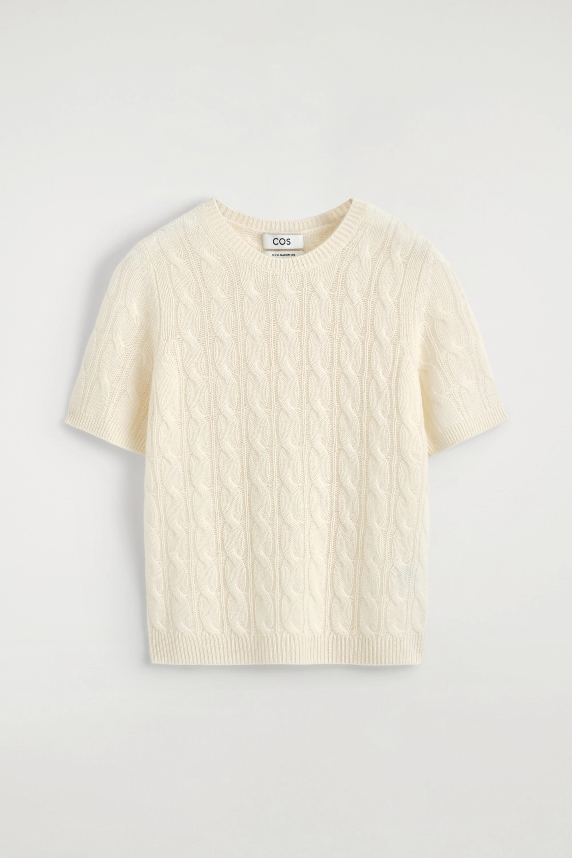 CABLE-KNIT PURE CASHMERE T-SHIRT - 5