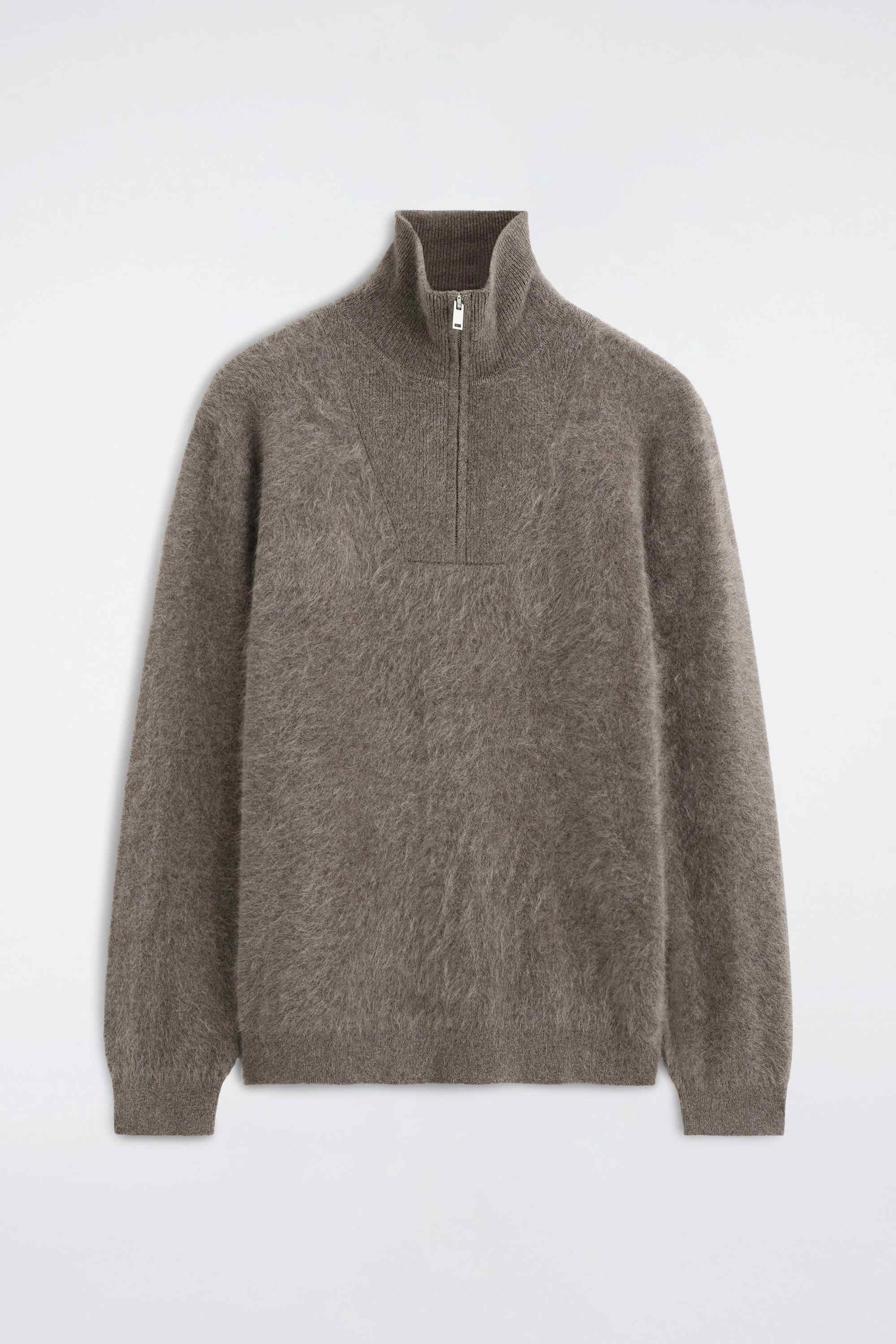 BRUSHED PURE CASHMERE ZIP-UP JUMPER - 6
