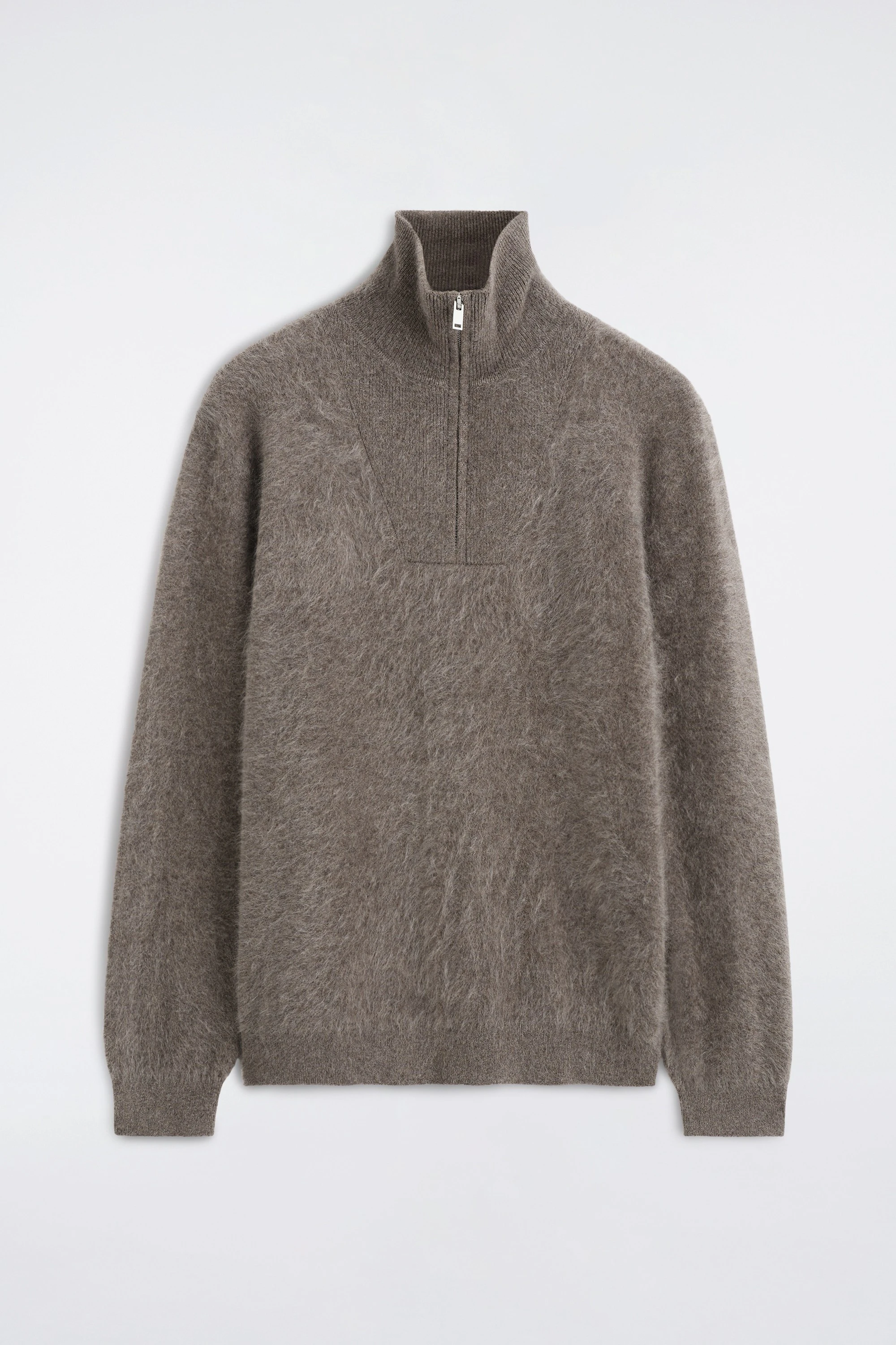 BRUSHED PURE CASHMERE ZIP-UP JUMPER - 6