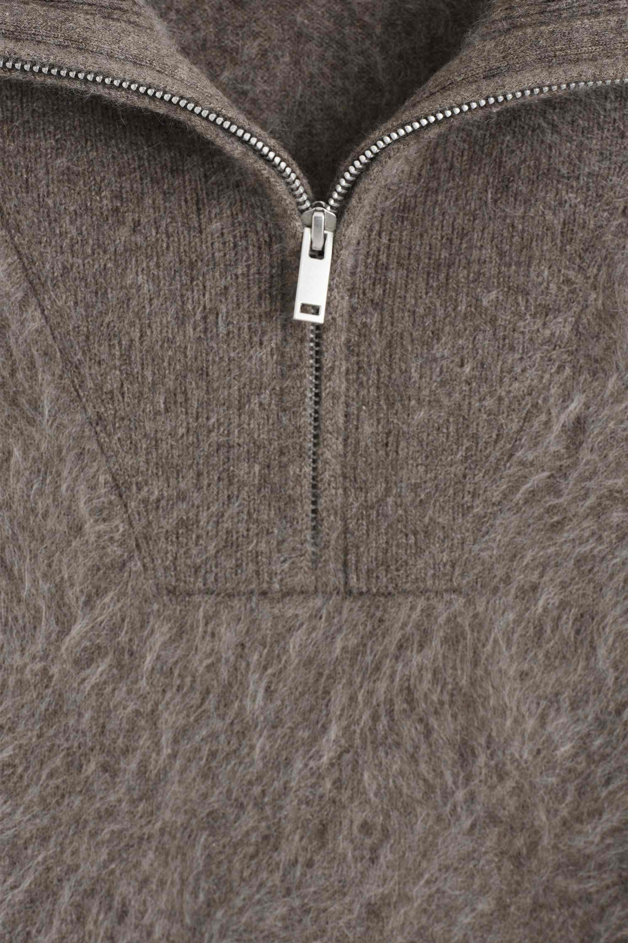 BRUSHED PURE CASHMERE ZIP-UP JUMPER - 7