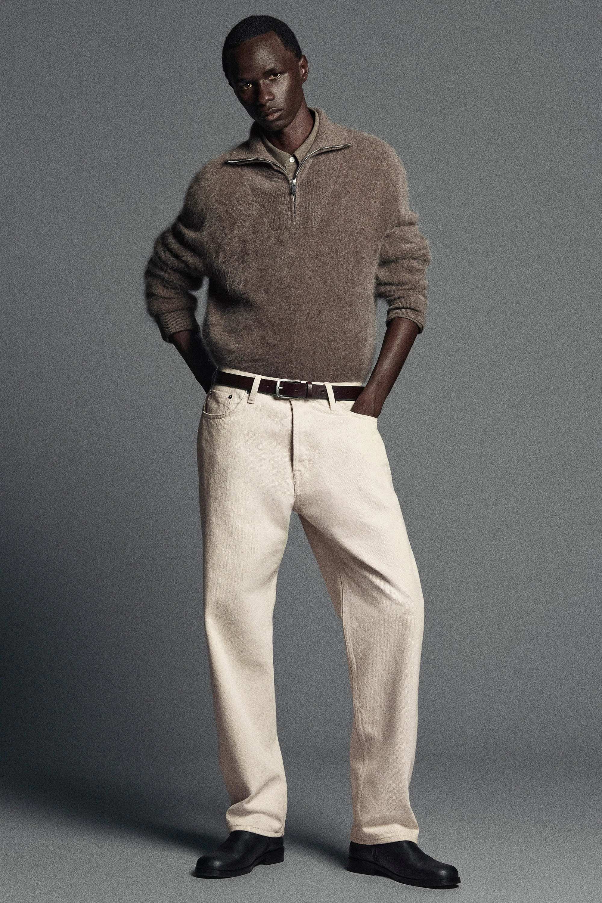 BRUSHED PURE CASHMERE ZIP-UP JUMPER - 8