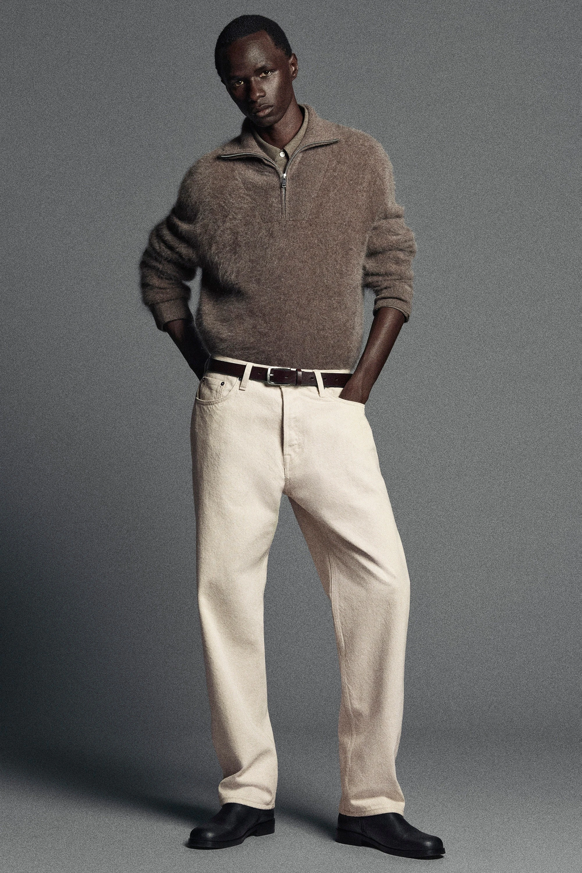 BRUSHED PURE CASHMERE ZIP-UP JUMPER - 8