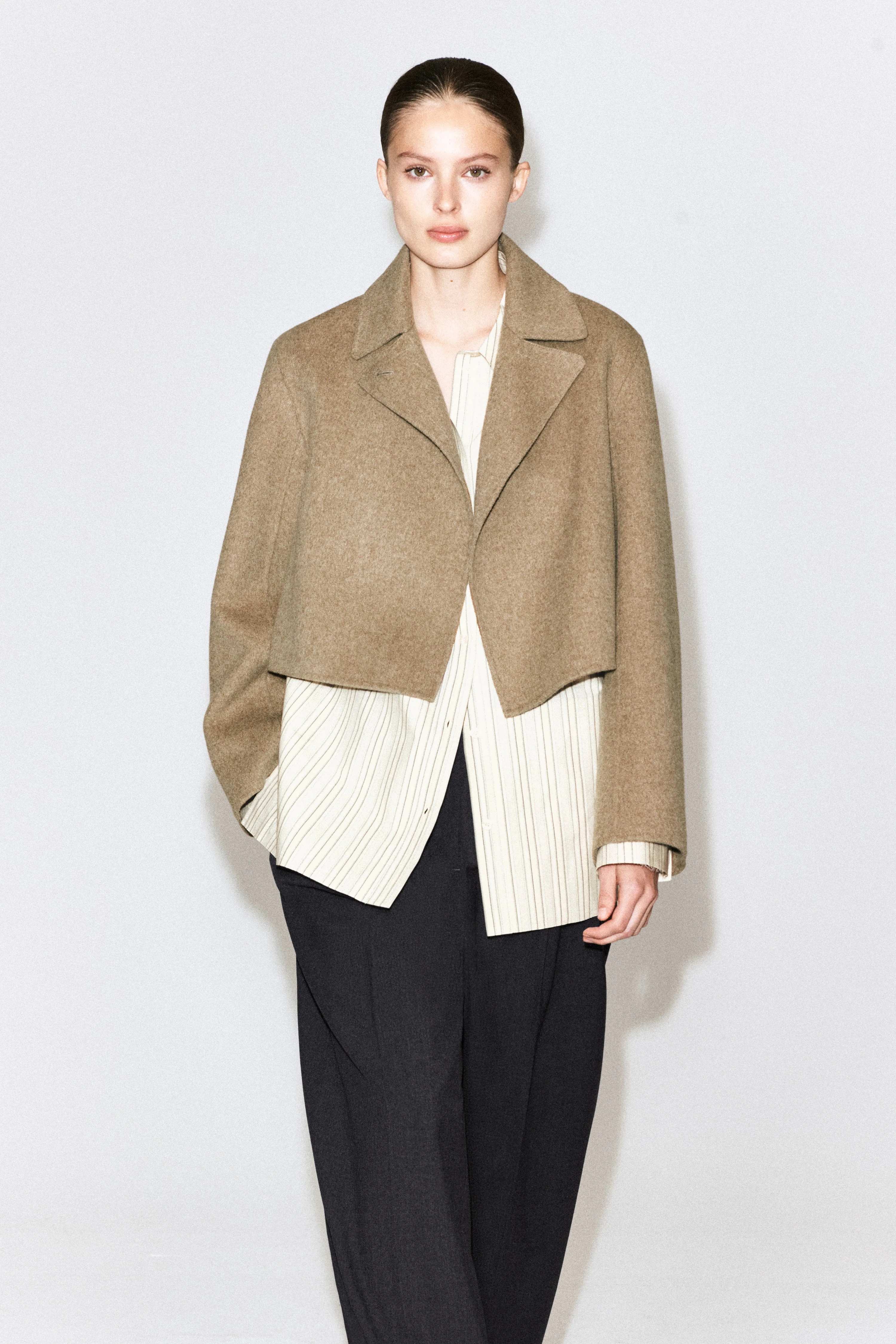 OVERSIZED CROPPED DOUBLE-FACED WOOL JACKET - 4