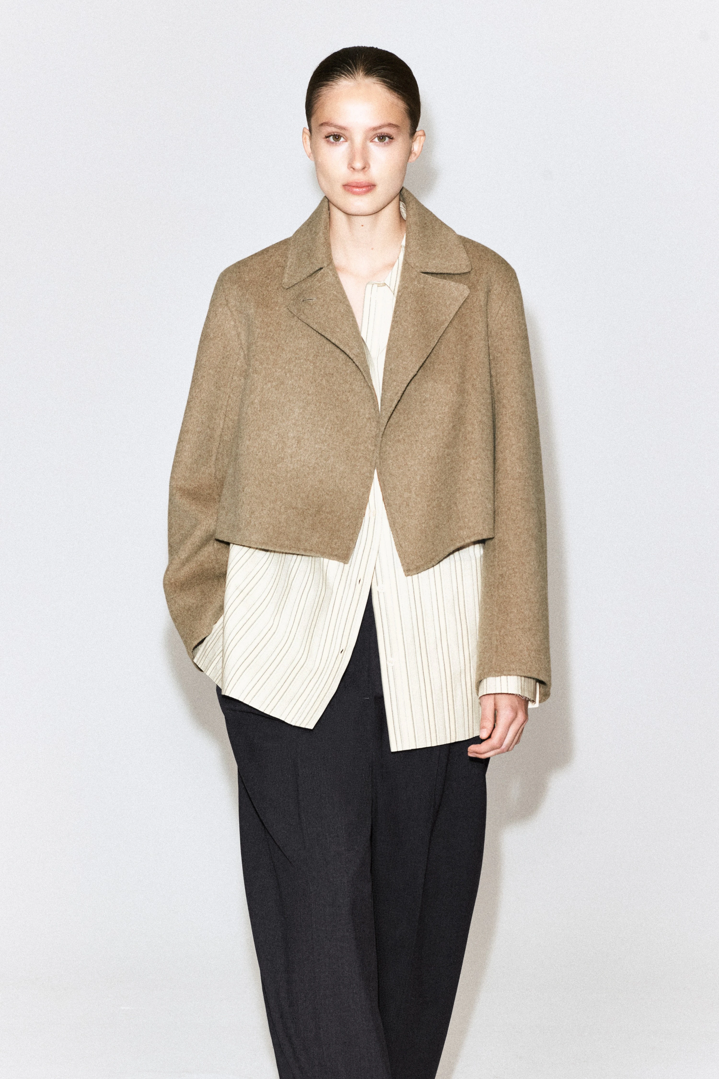 OVERSIZED CROPPED DOUBLE-FACED WOOL JACKET - 4