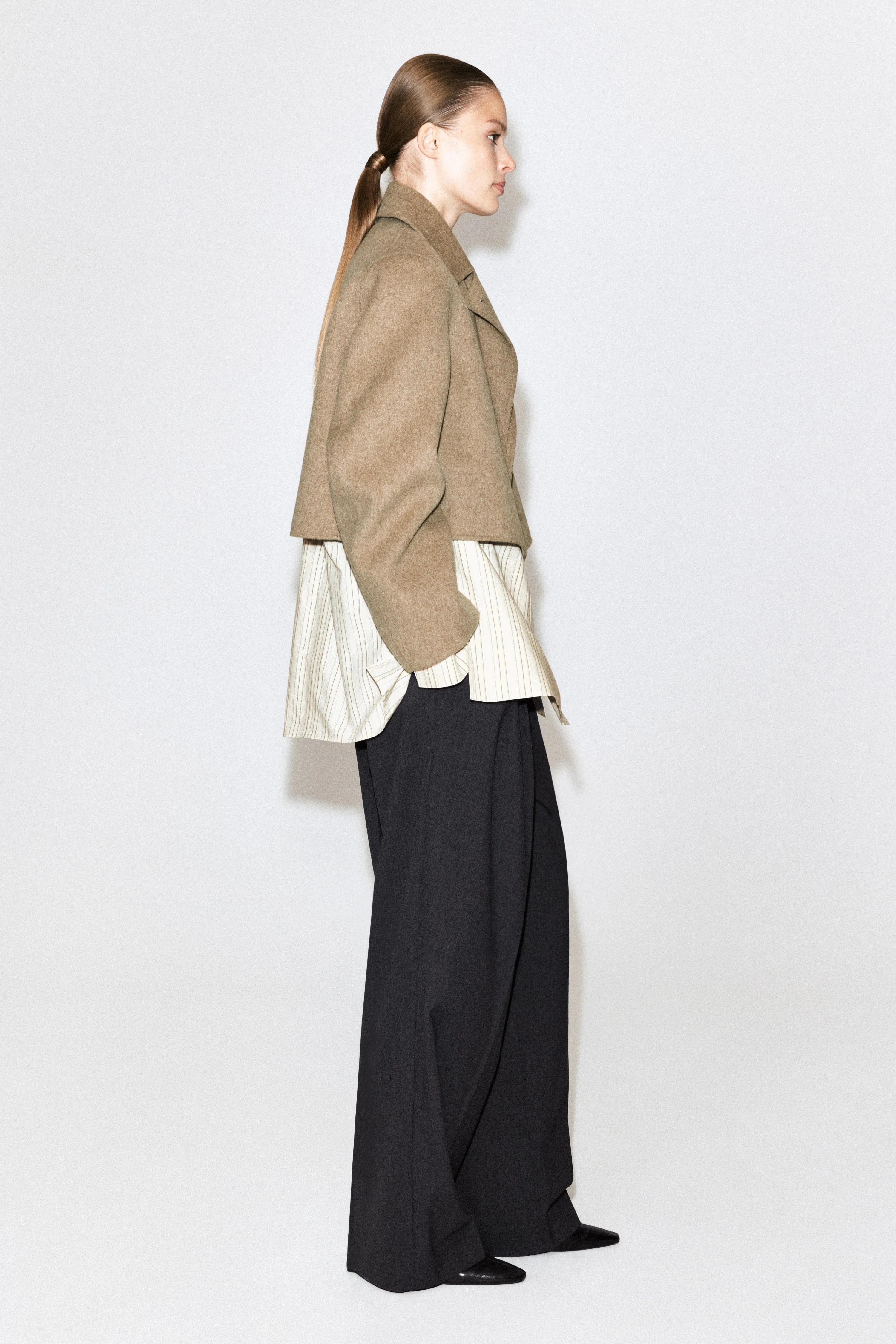 OVERSIZED CROPPED DOUBLE-FACED WOOL JACKET - 6