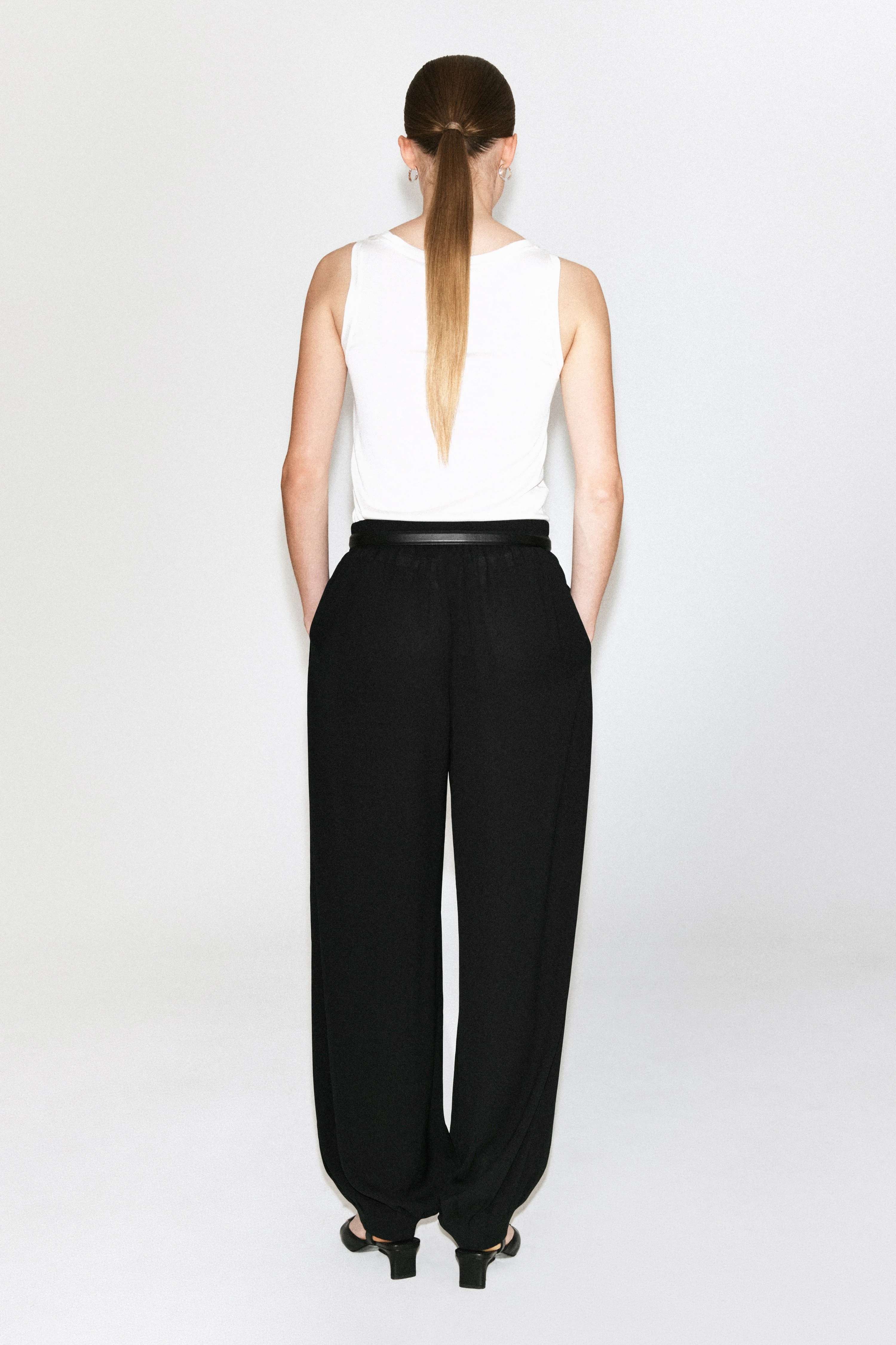 PLEATED CREPE BALLOON TROUSERS - 2