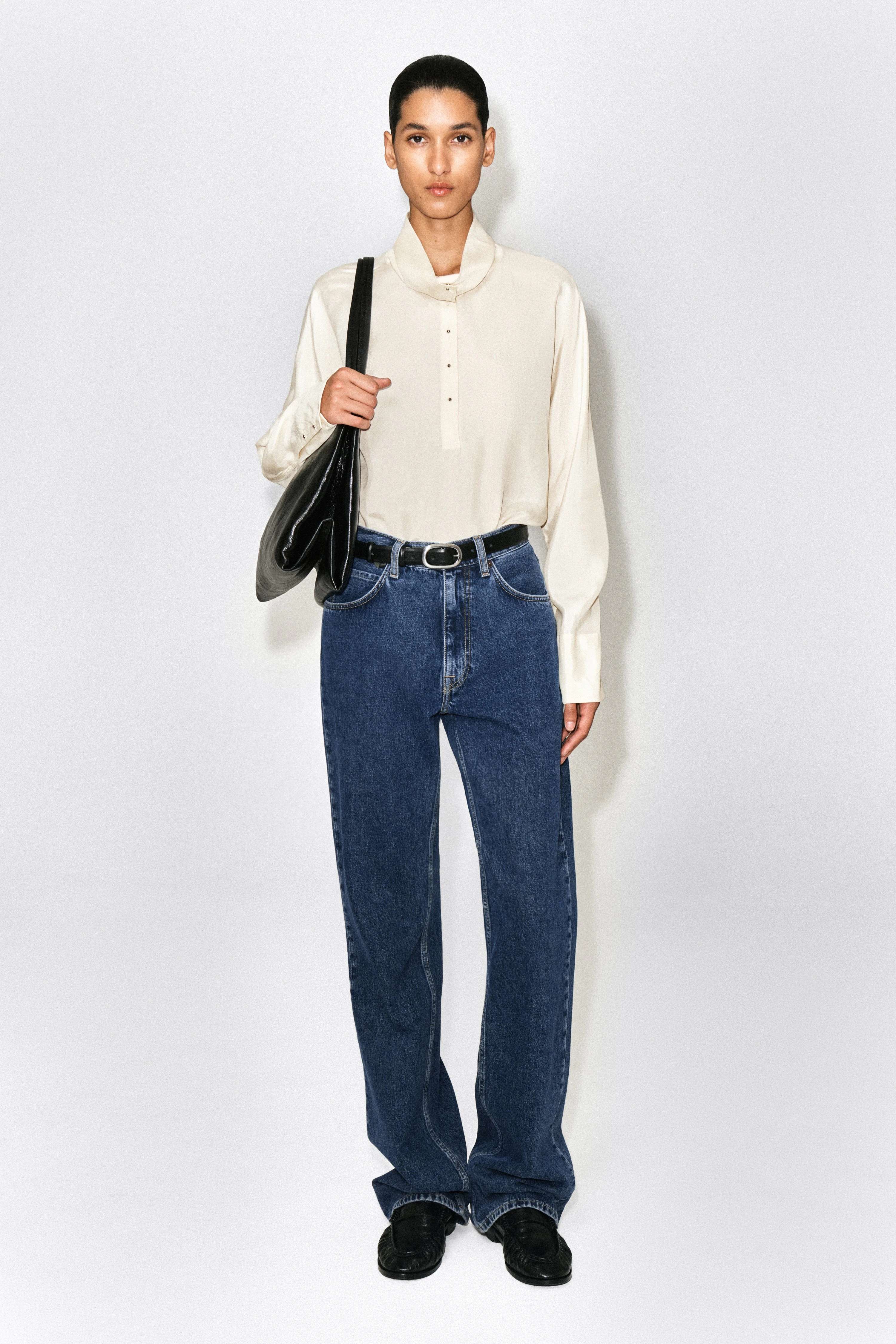 STUD-DETAIL FUNNEL-NECK BLOUSE - 3