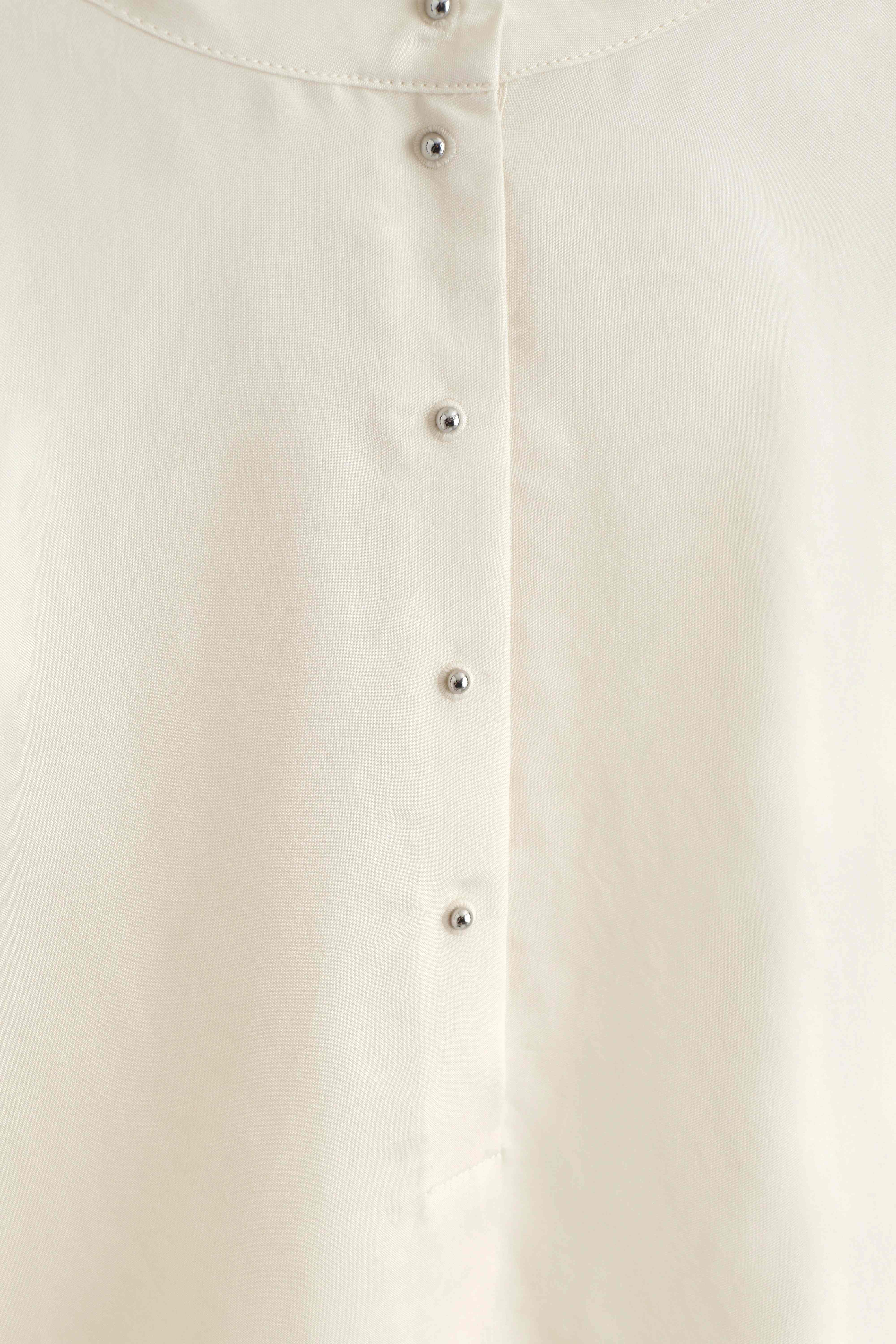 STUD-DETAIL FUNNEL-NECK BLOUSE - 8
