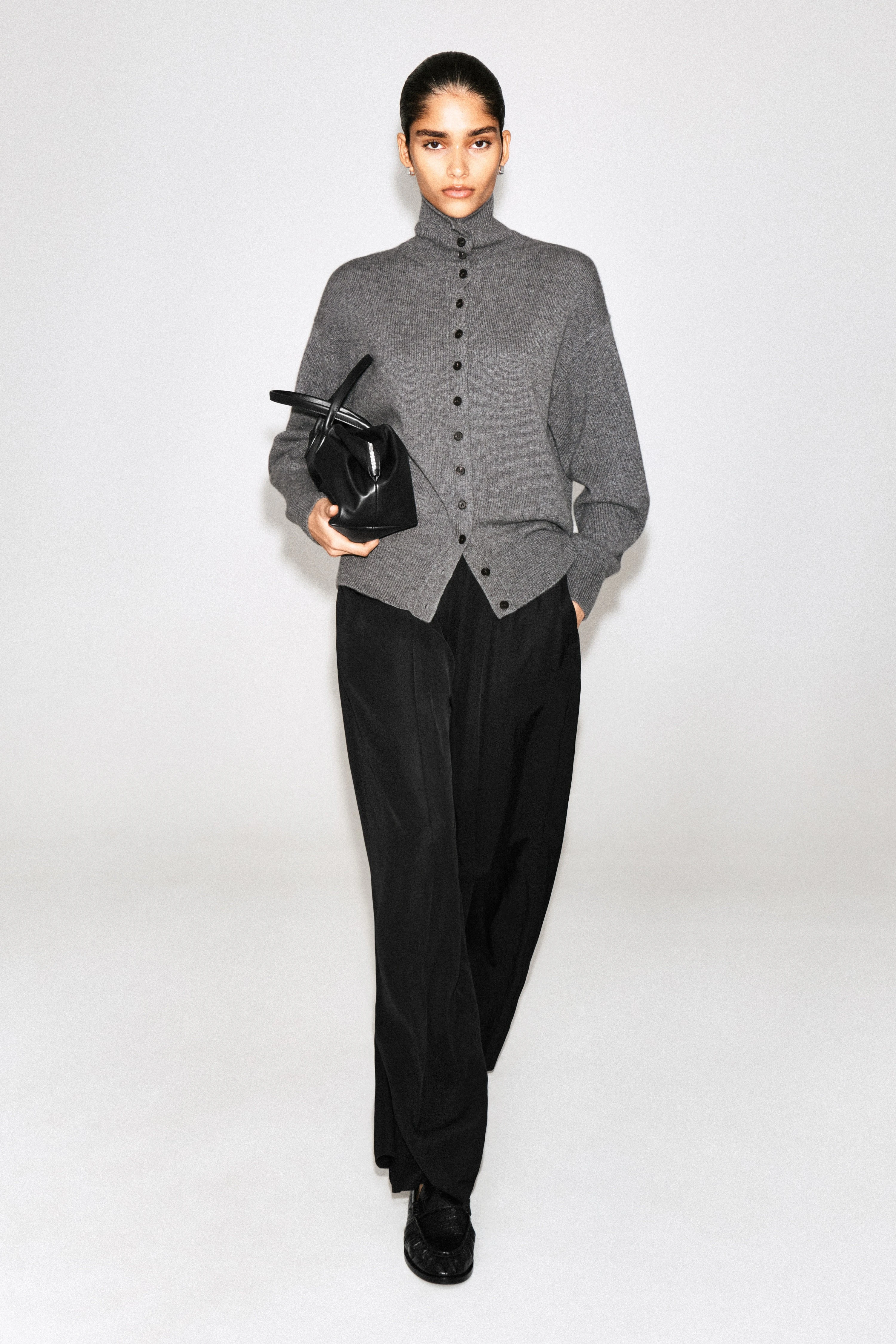 ELASTICATED TWILL STRAIGHT-LEG TROUSERS - 3