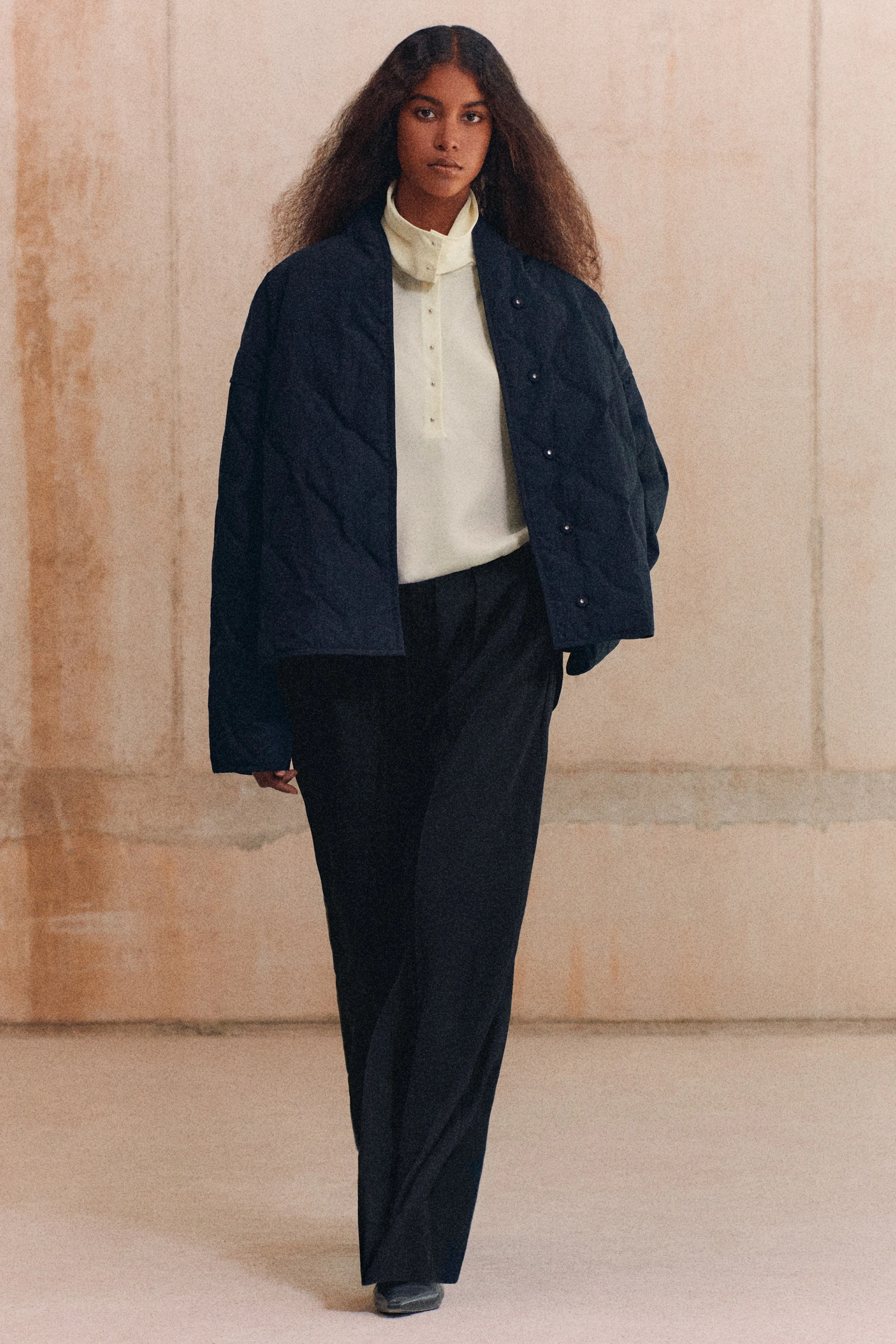 ELASTICATED TWILL STRAIGHT-LEG TROUSERS - 8