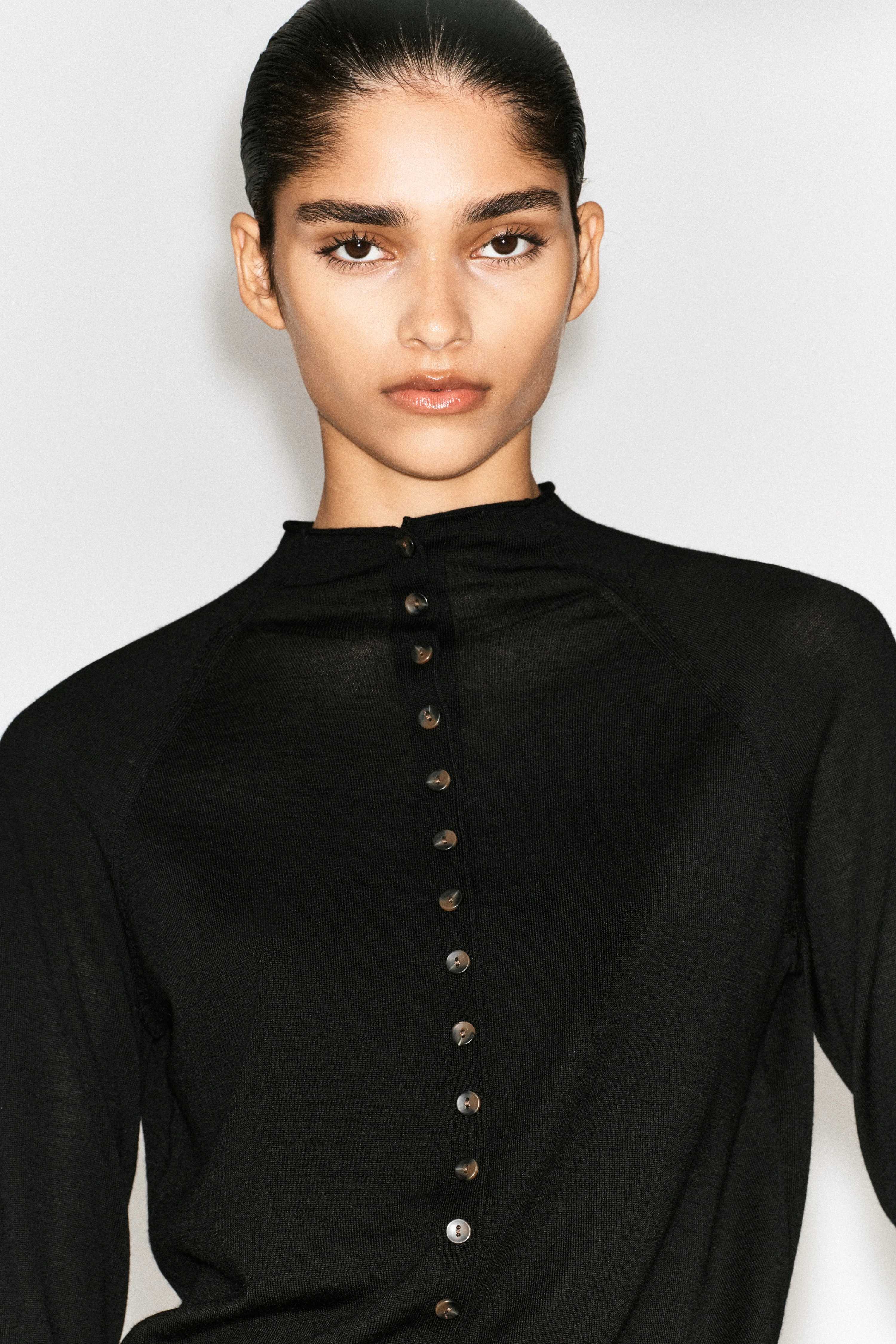 MERINO WOOL FUNNEL-NECK CARDIGAN - 5