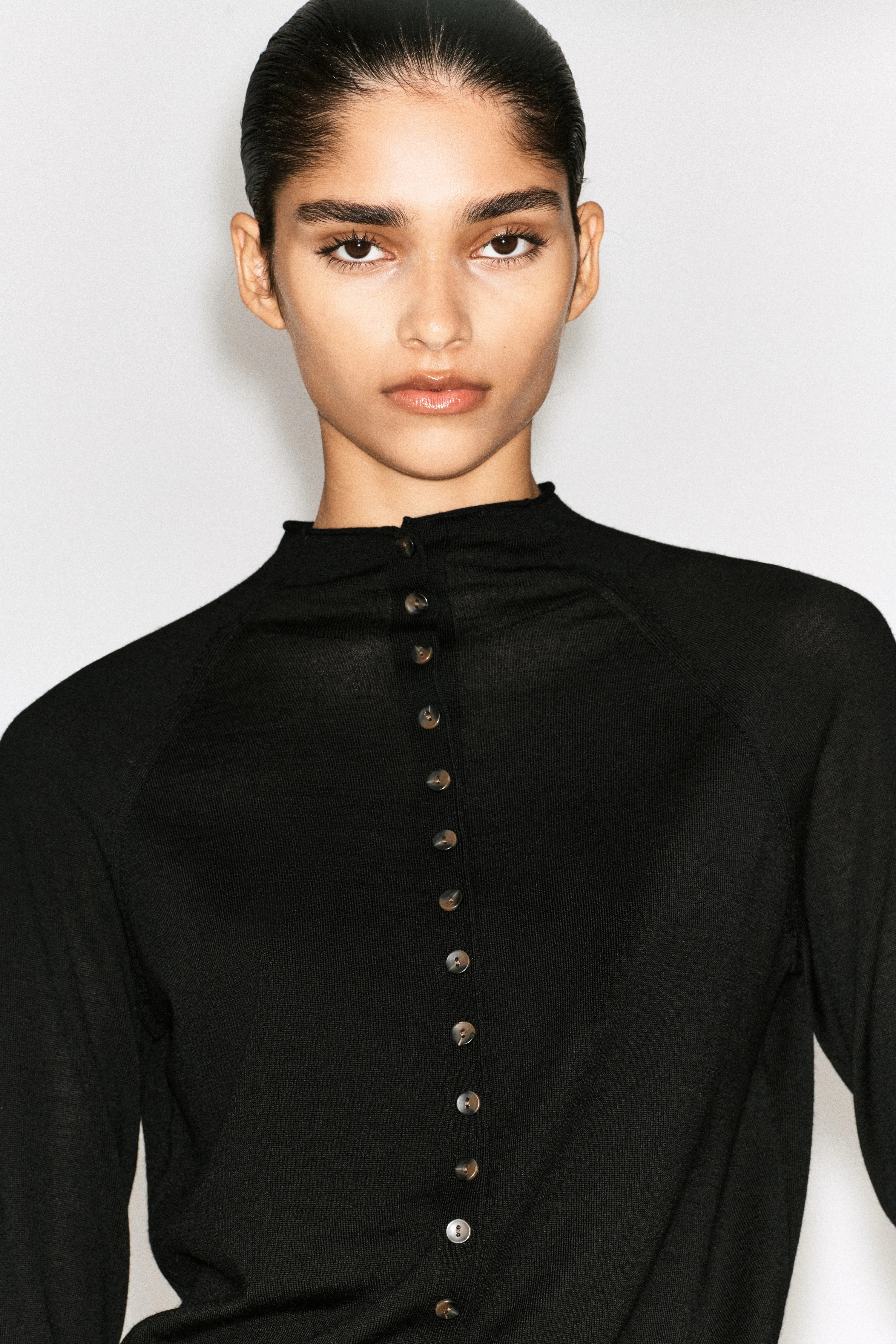 MERINO WOOL FUNNEL-NECK CARDIGAN - 5