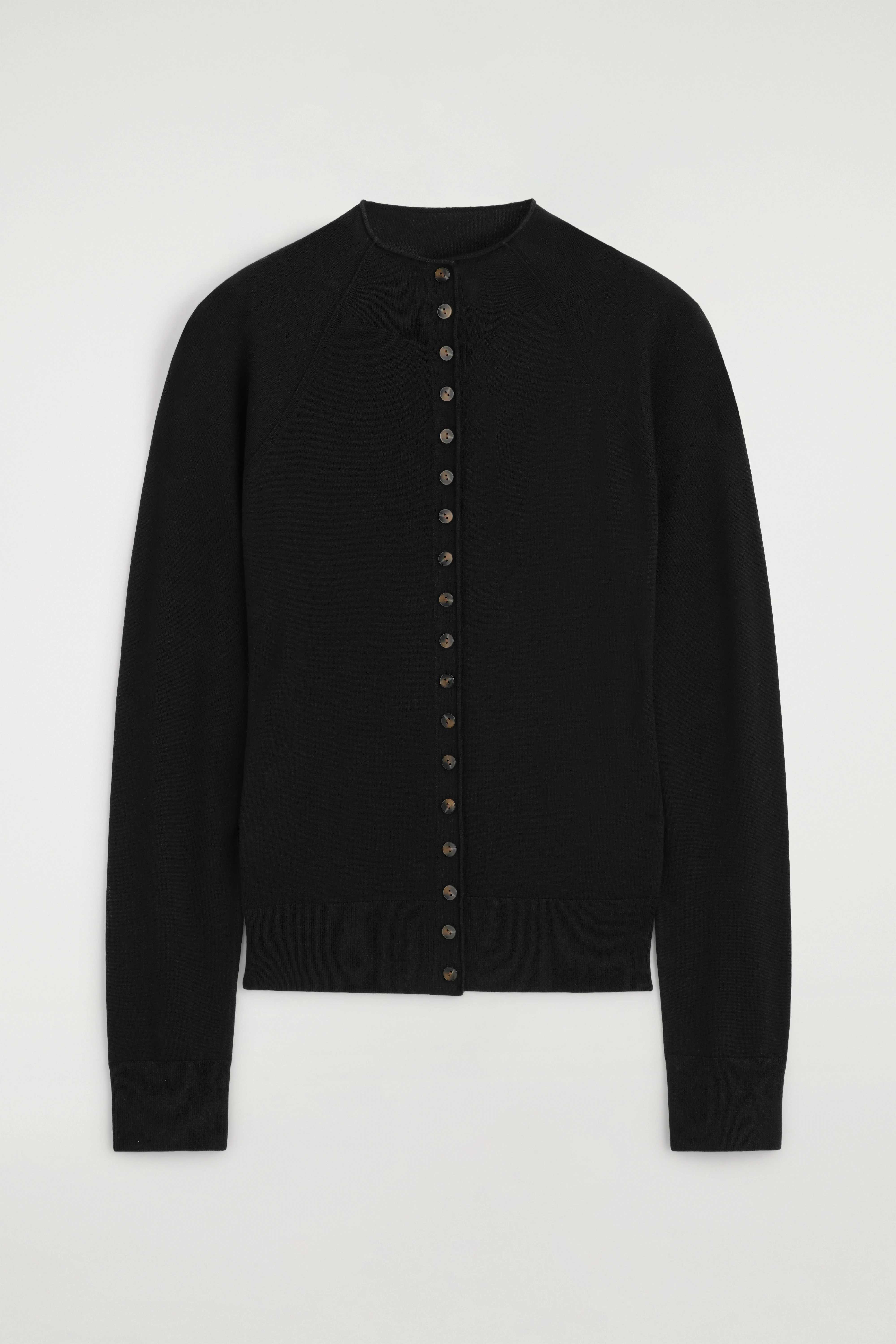 MERINO WOOL FUNNEL-NECK CARDIGAN - 6