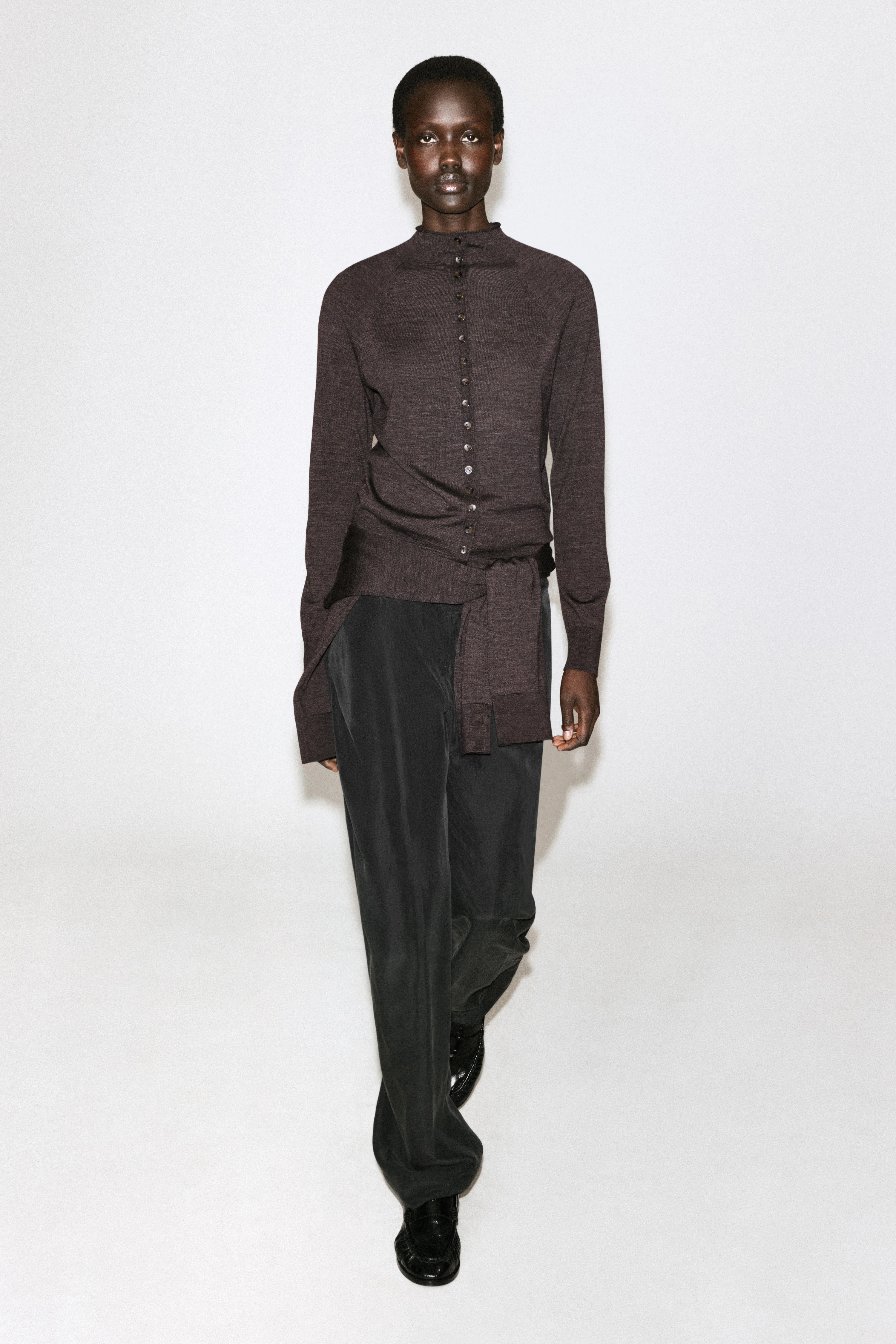 MERINO WOOL FUNNEL-NECK CARDIGAN - 3