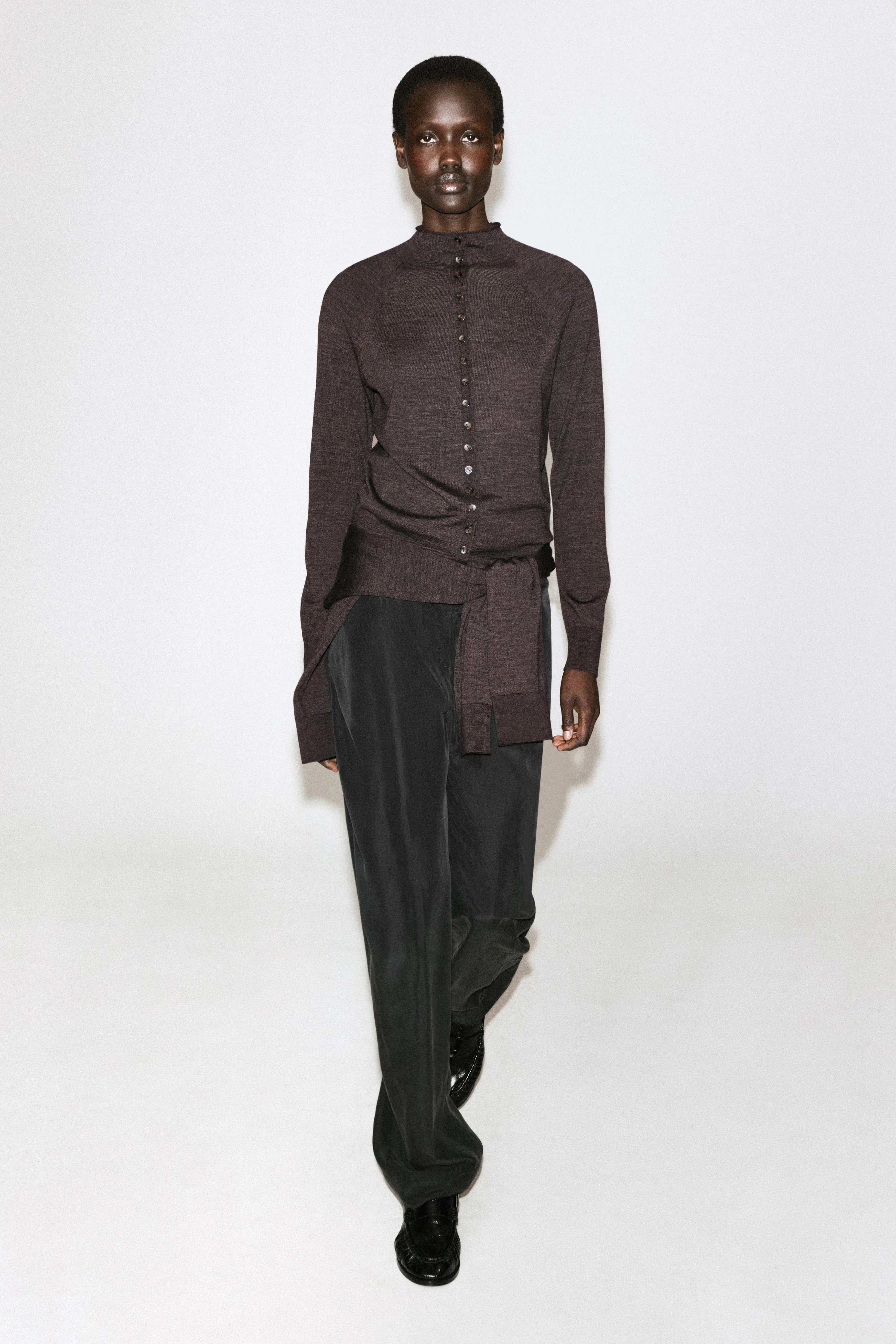 MERINO WOOL FUNNEL-NECK CARDIGAN - 3