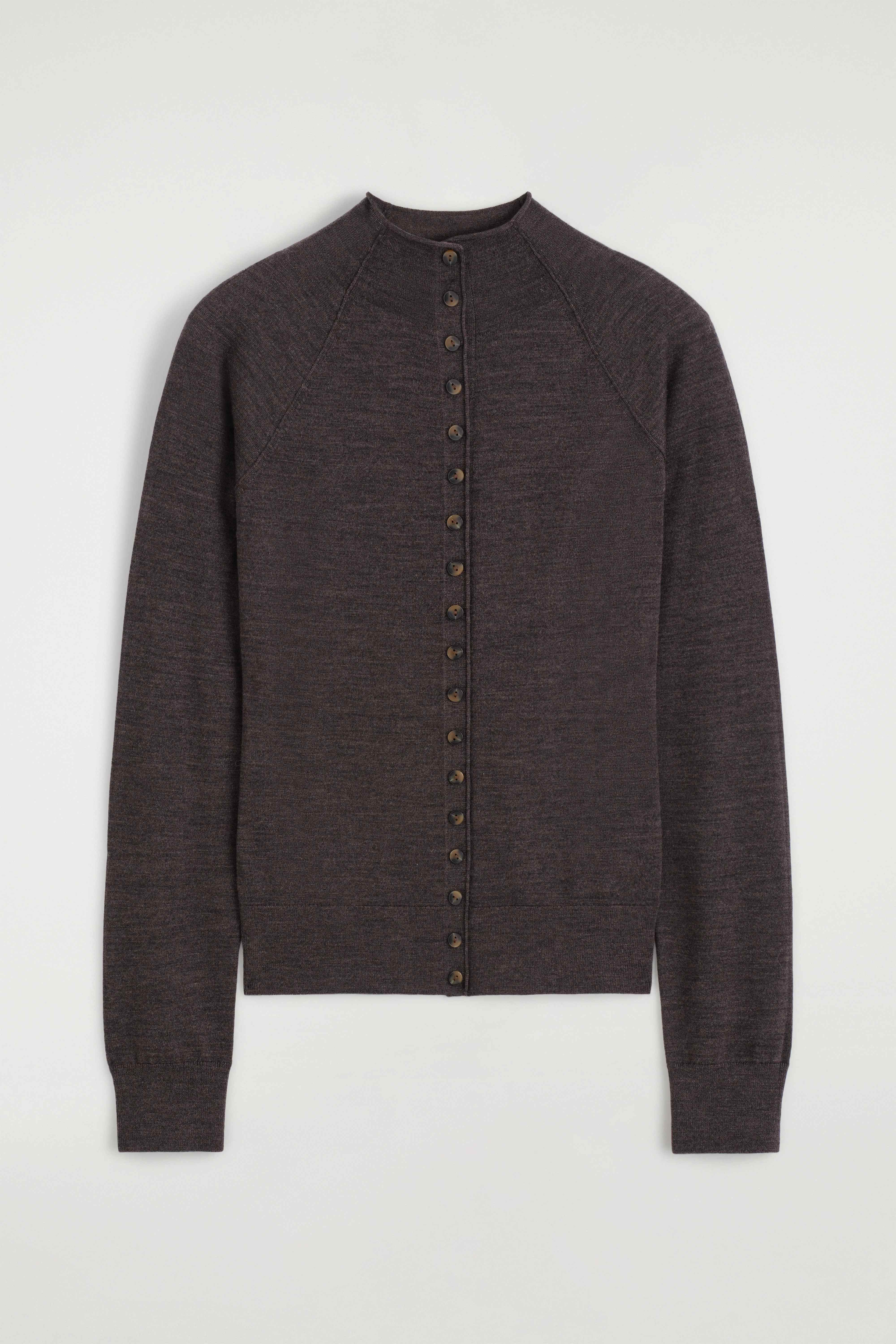 MERINO WOOL FUNNEL-NECK CARDIGAN - 7