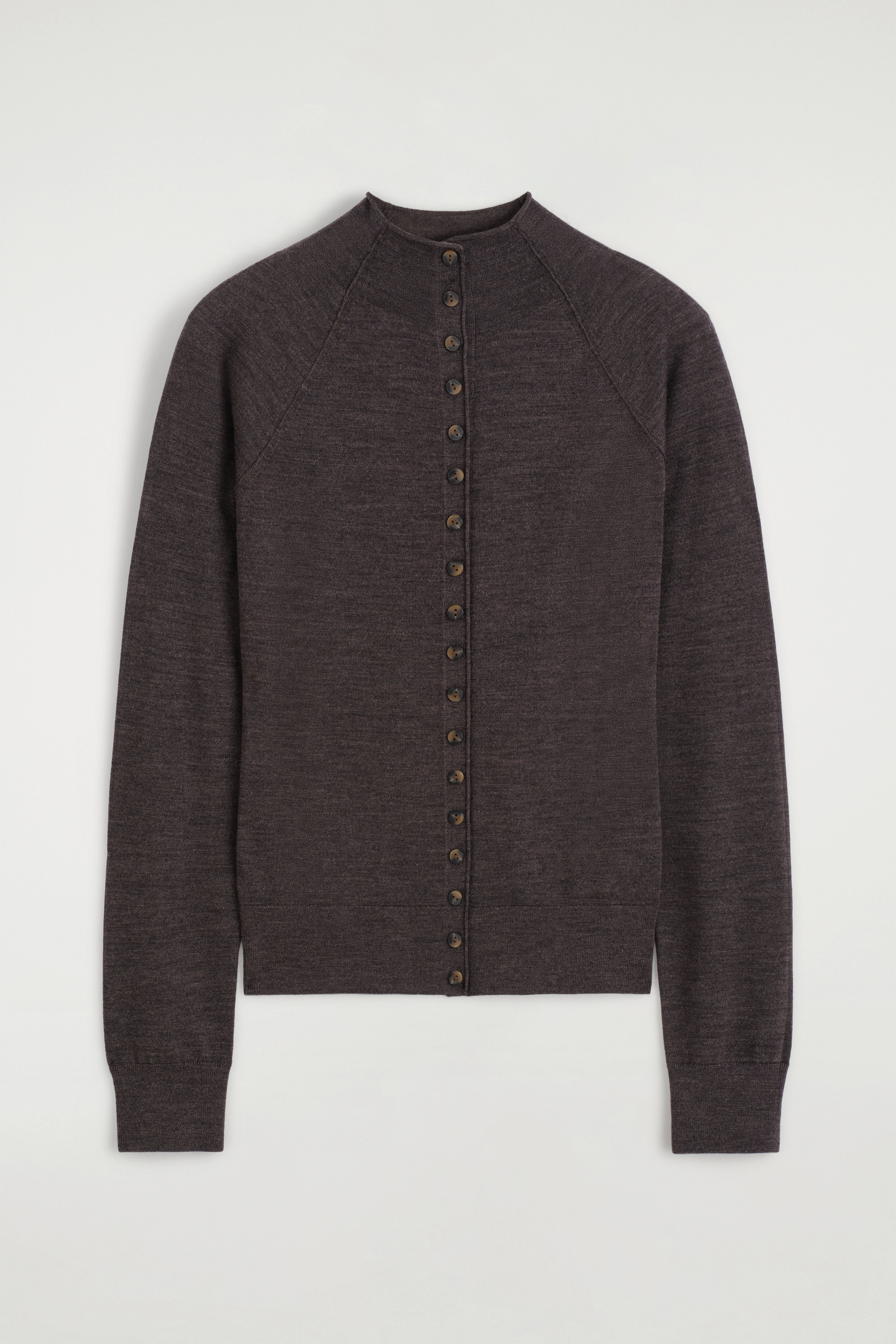 MERINO WOOL FUNNEL-NECK CARDIGAN - 7
