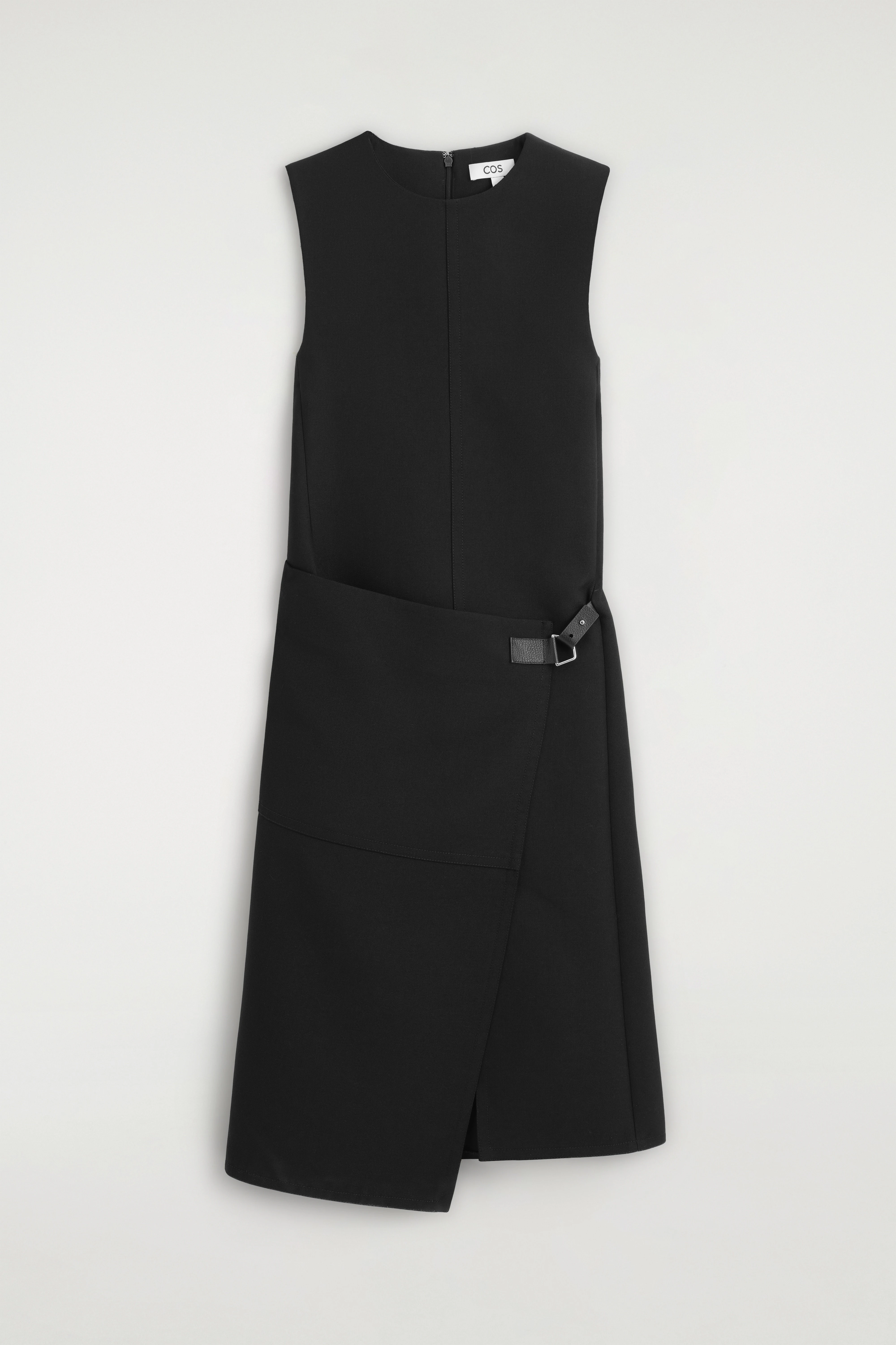 BELT-DETAIL DOUBLE-FACED WOOL MIDI DRESS - 6