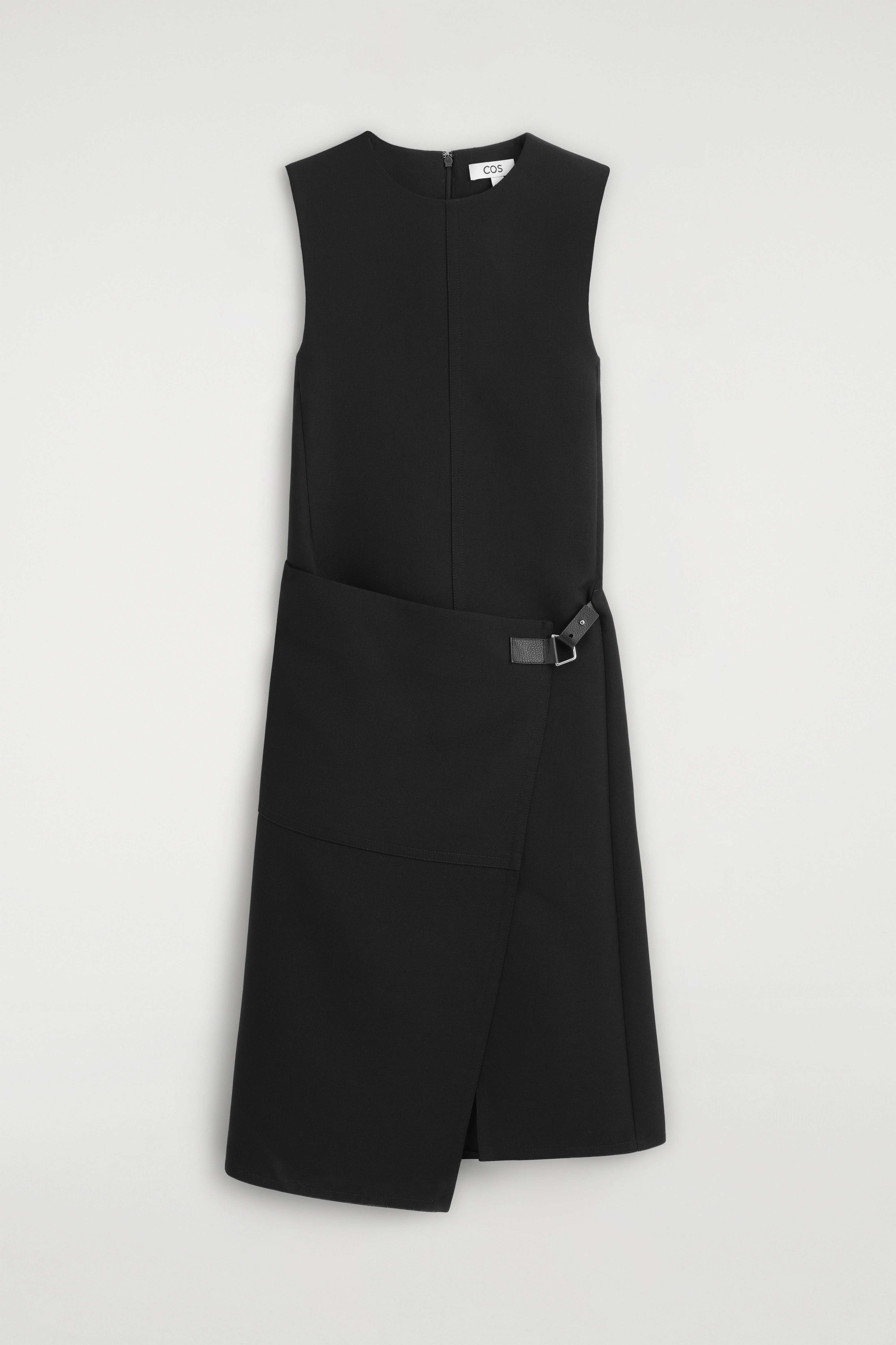 BELT-DETAIL DOUBLE-FACED WOOL MIDI DRESS - 6