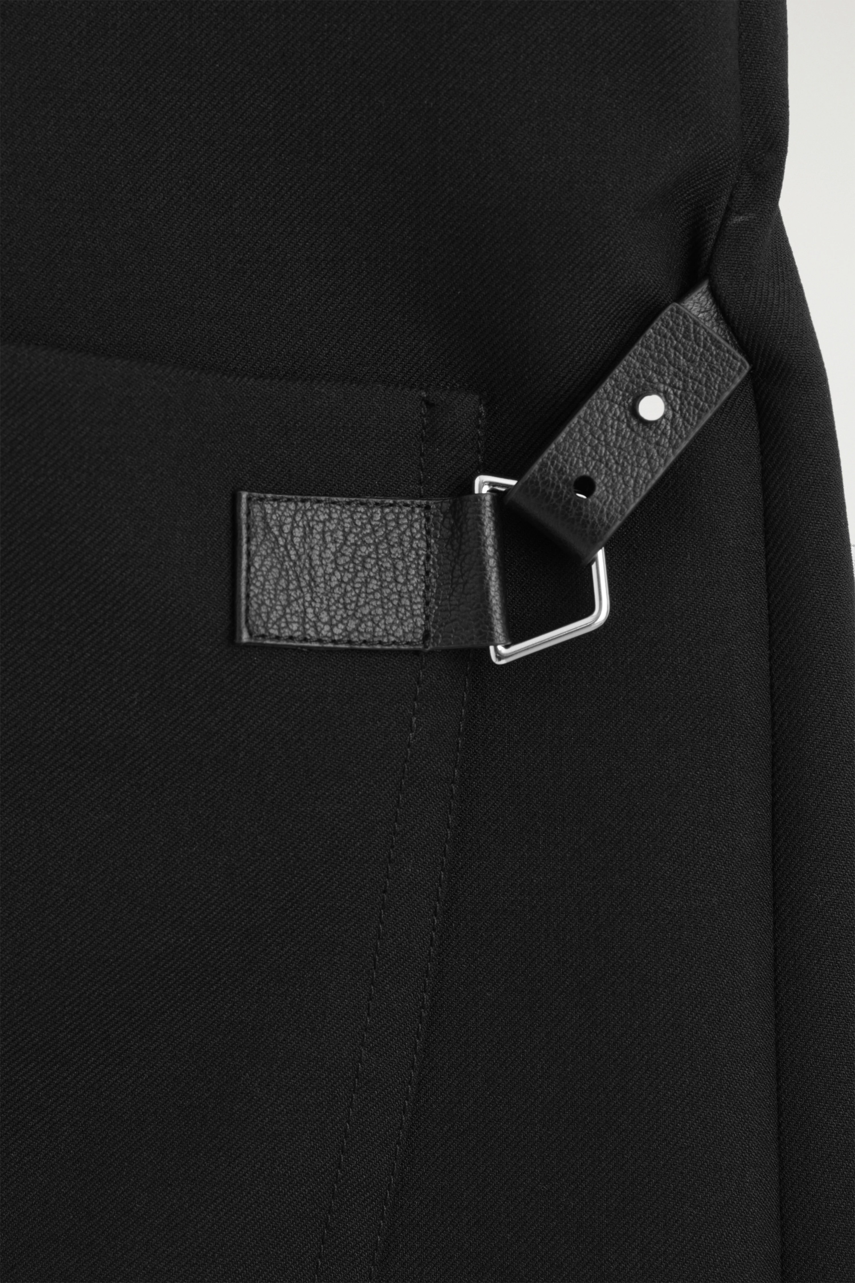 BELT-DETAIL DOUBLE-FACED WOOL MIDI DRESS - 7