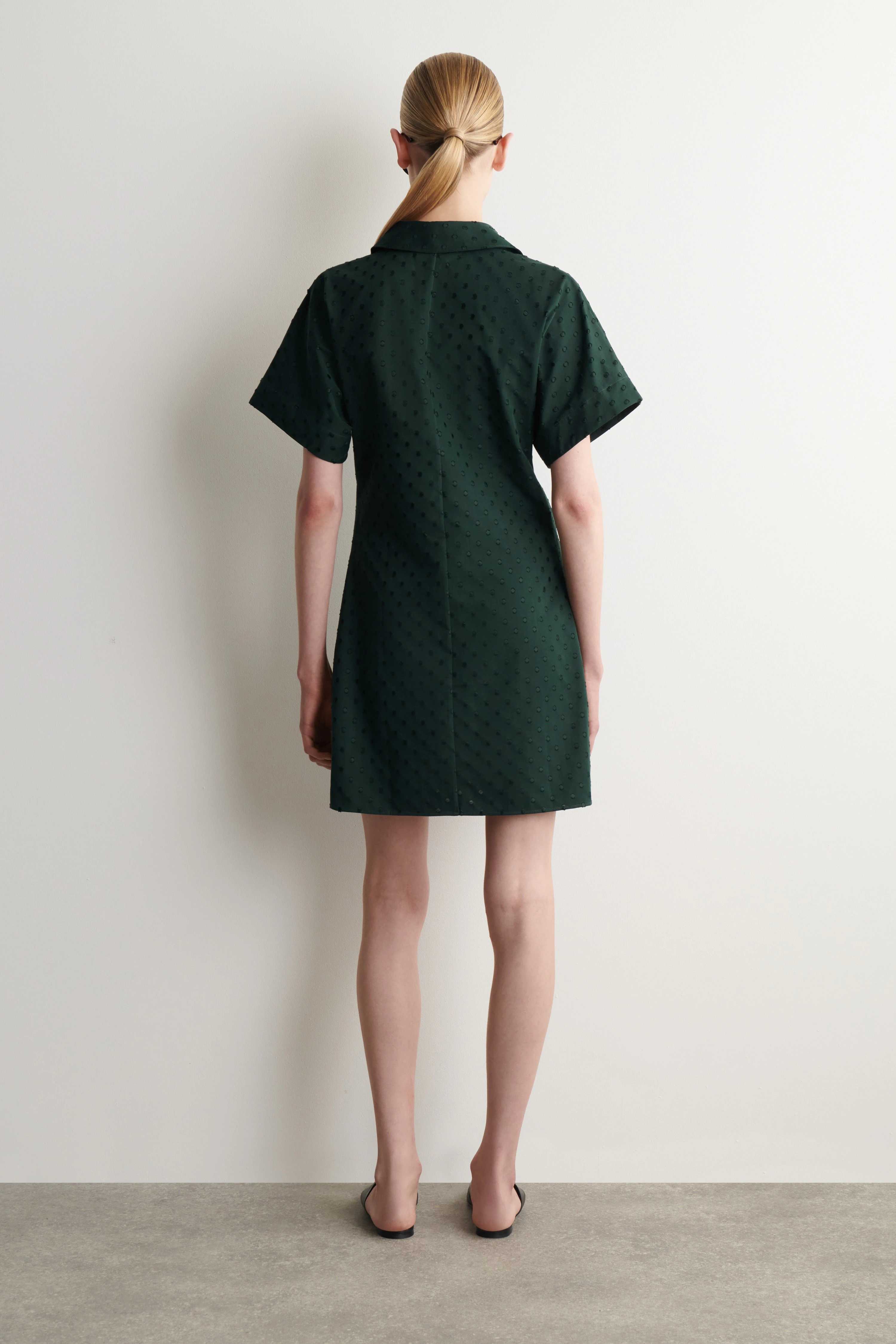 POLKA-DOT COTTON-JACQUARD SHIRT DRESS - 2