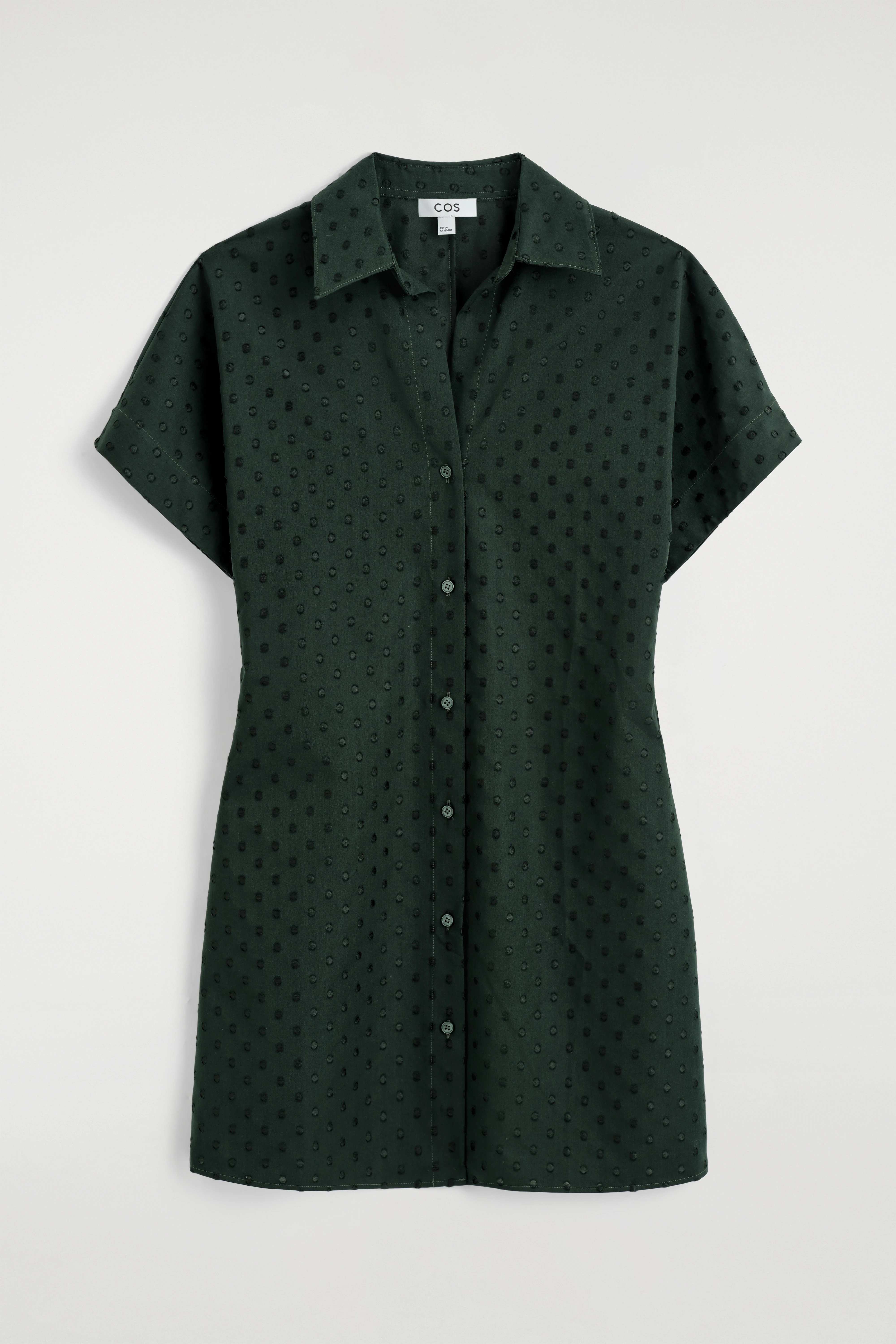 POLKA-DOT COTTON-JACQUARD SHIRT DRESS - 5