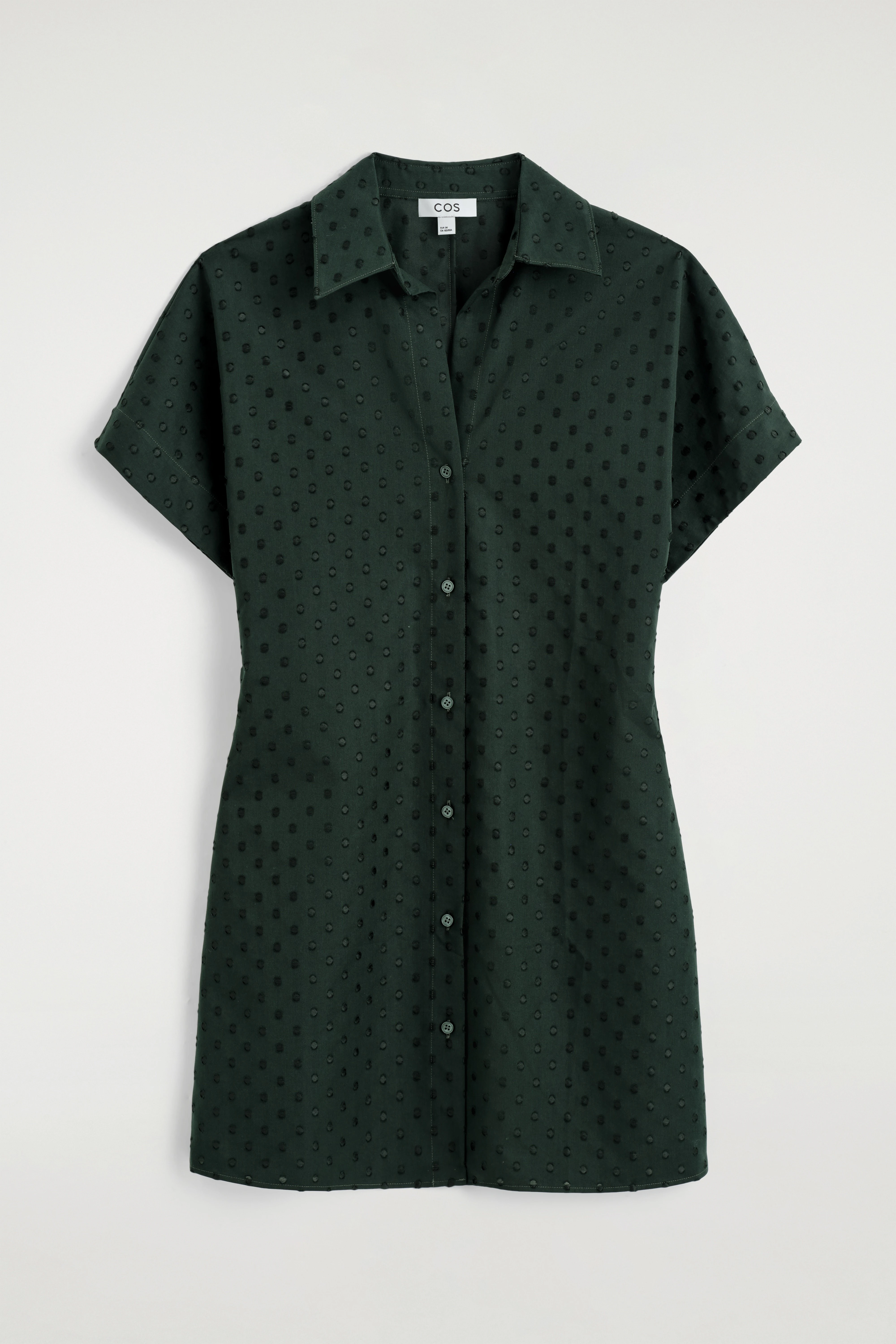 POLKA-DOT COTTON-JACQUARD SHIRT DRESS - 5