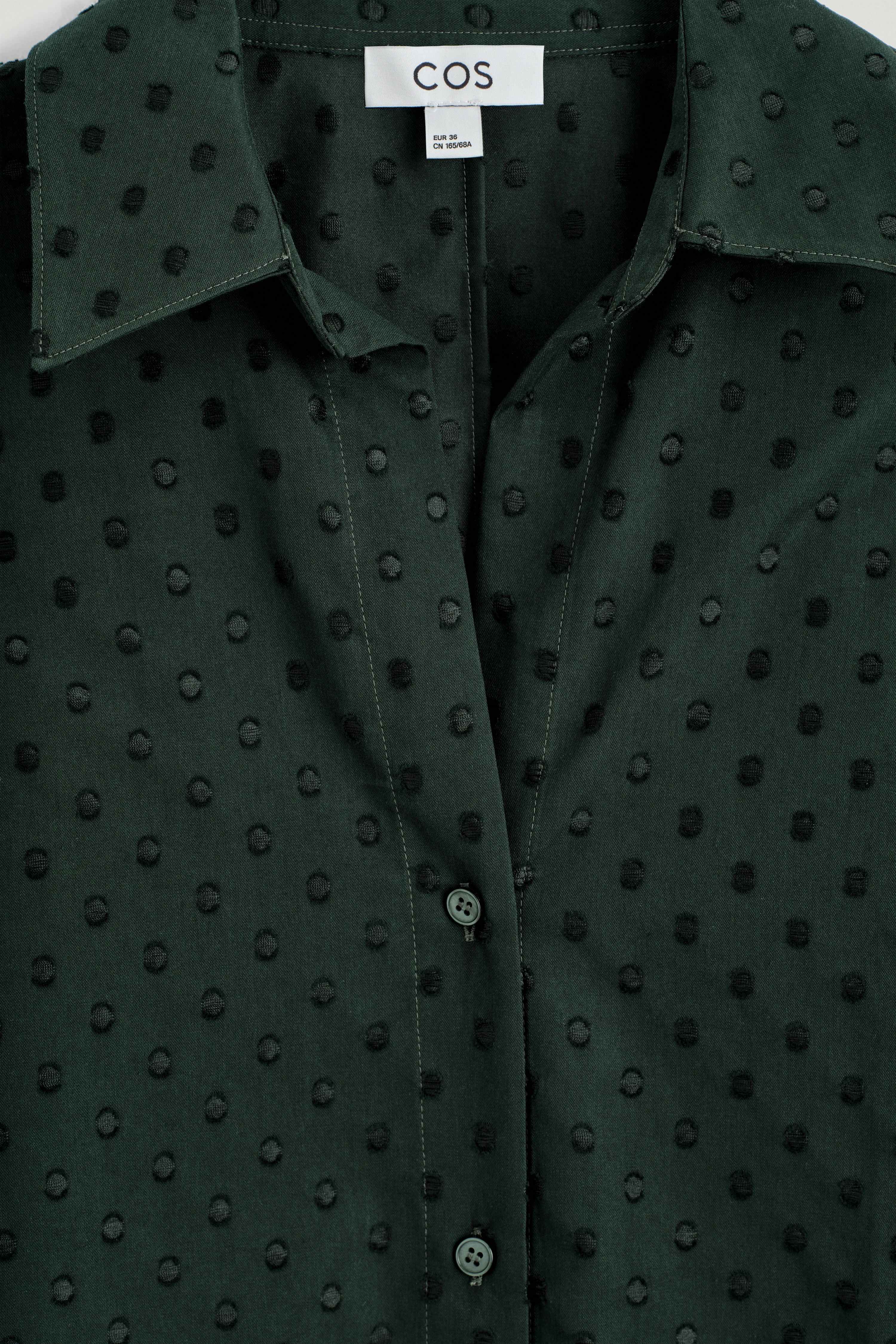 POLKA-DOT COTTON-JACQUARD SHIRT DRESS - 6