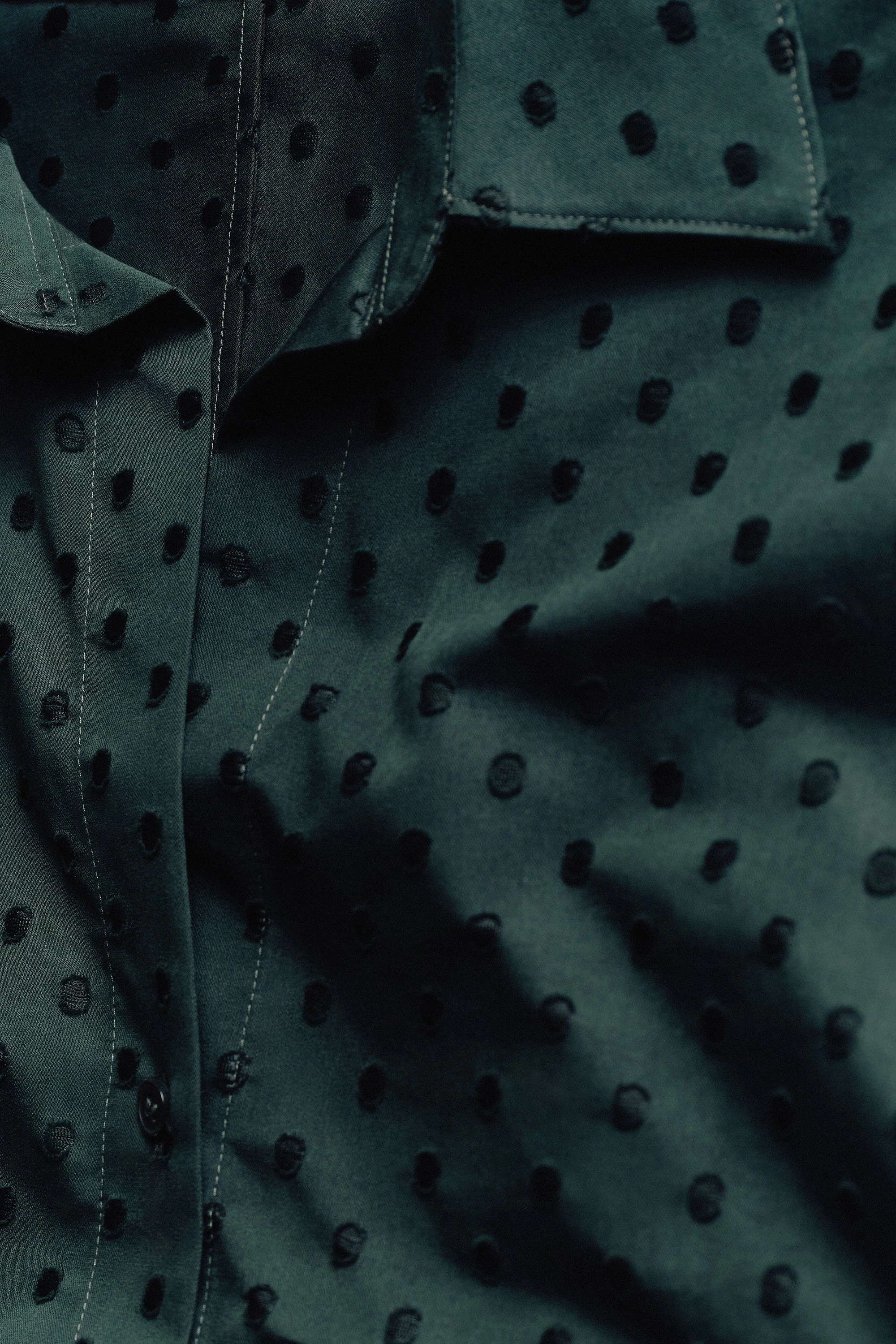 POLKA-DOT COTTON-JACQUARD SHIRT DRESS - 7