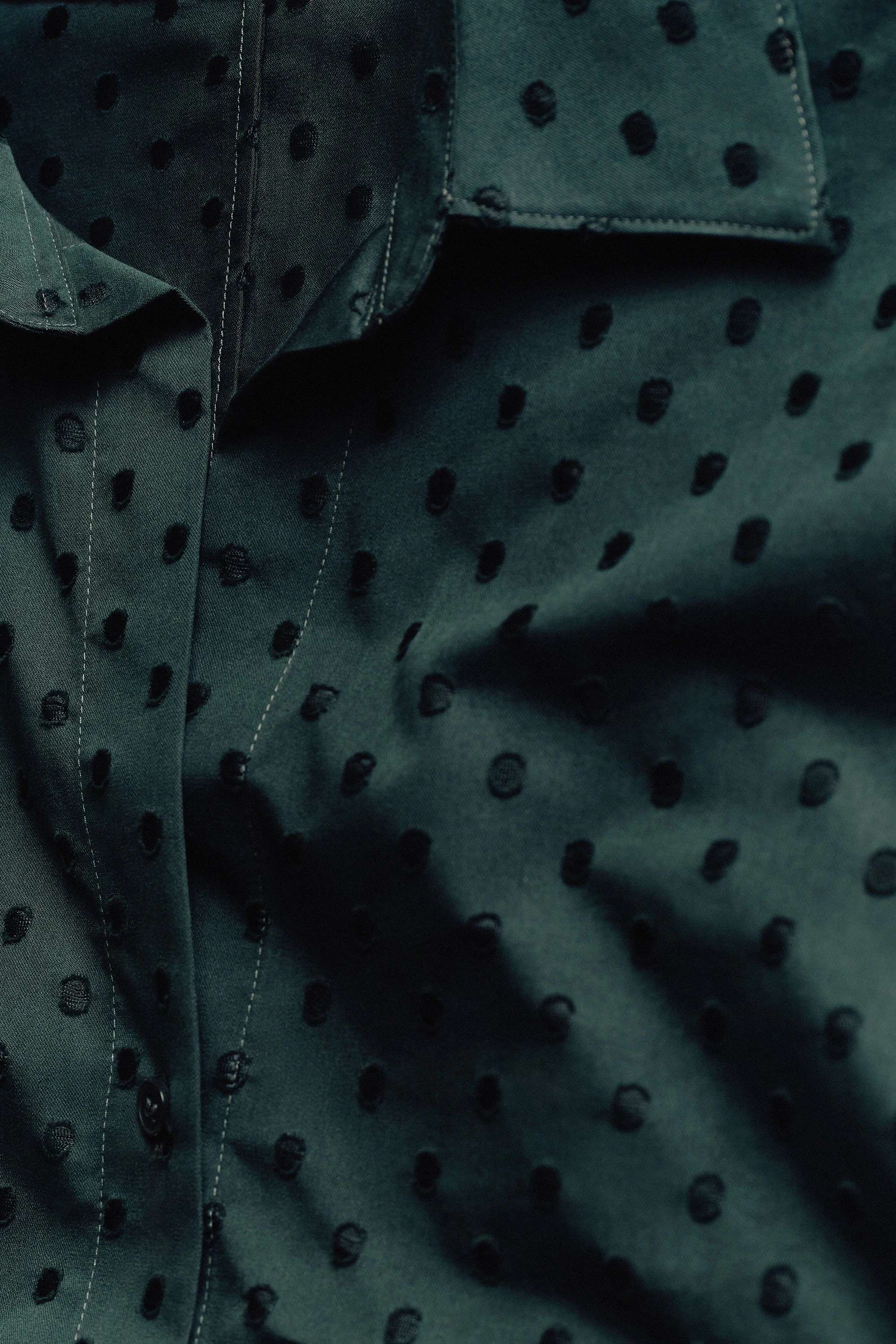 POLKA-DOT COTTON-JACQUARD SHIRT DRESS - 7
