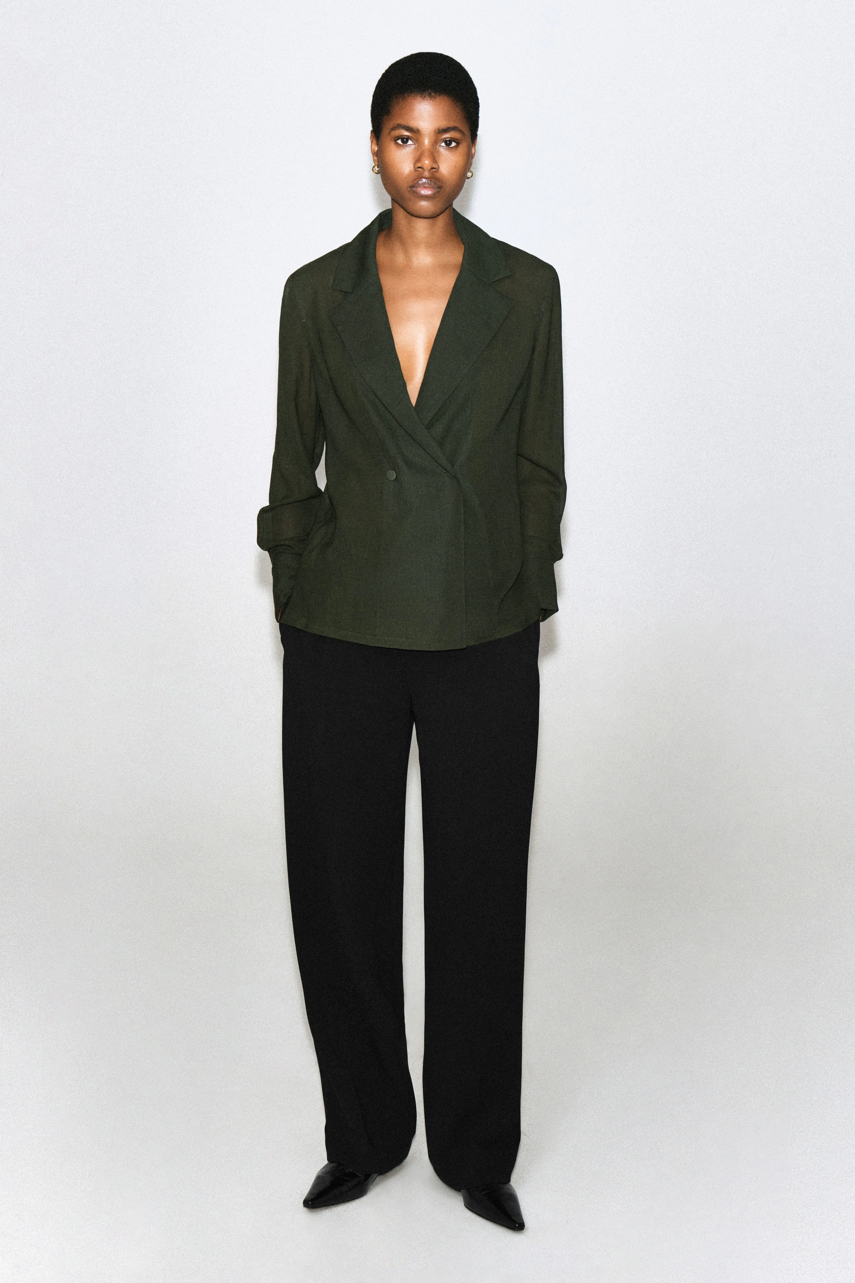 DOUBLE-BREASTED WOOL-BLEND SHIRT - 3