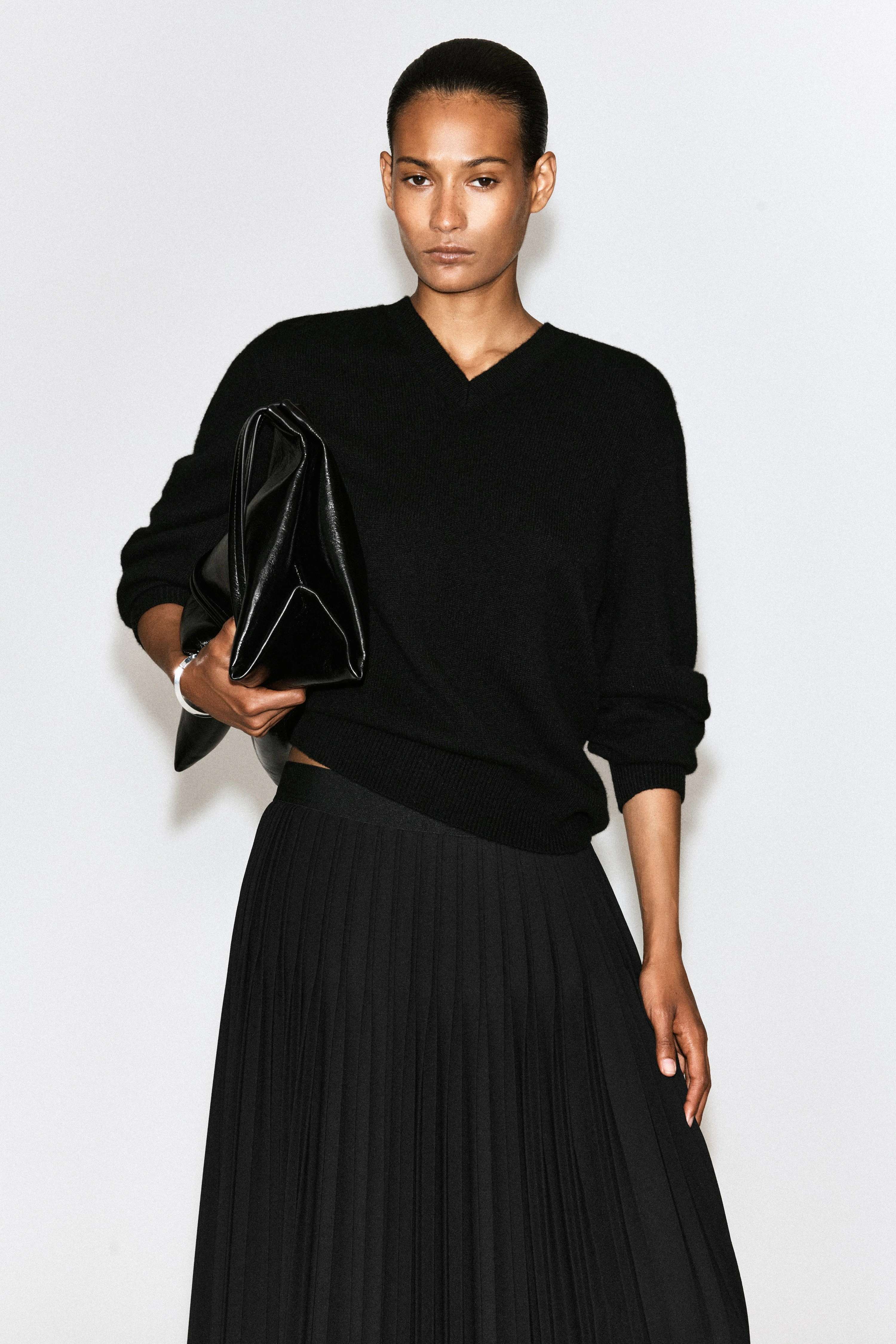 PLEATED CREPE MIDI SKIRT - 3