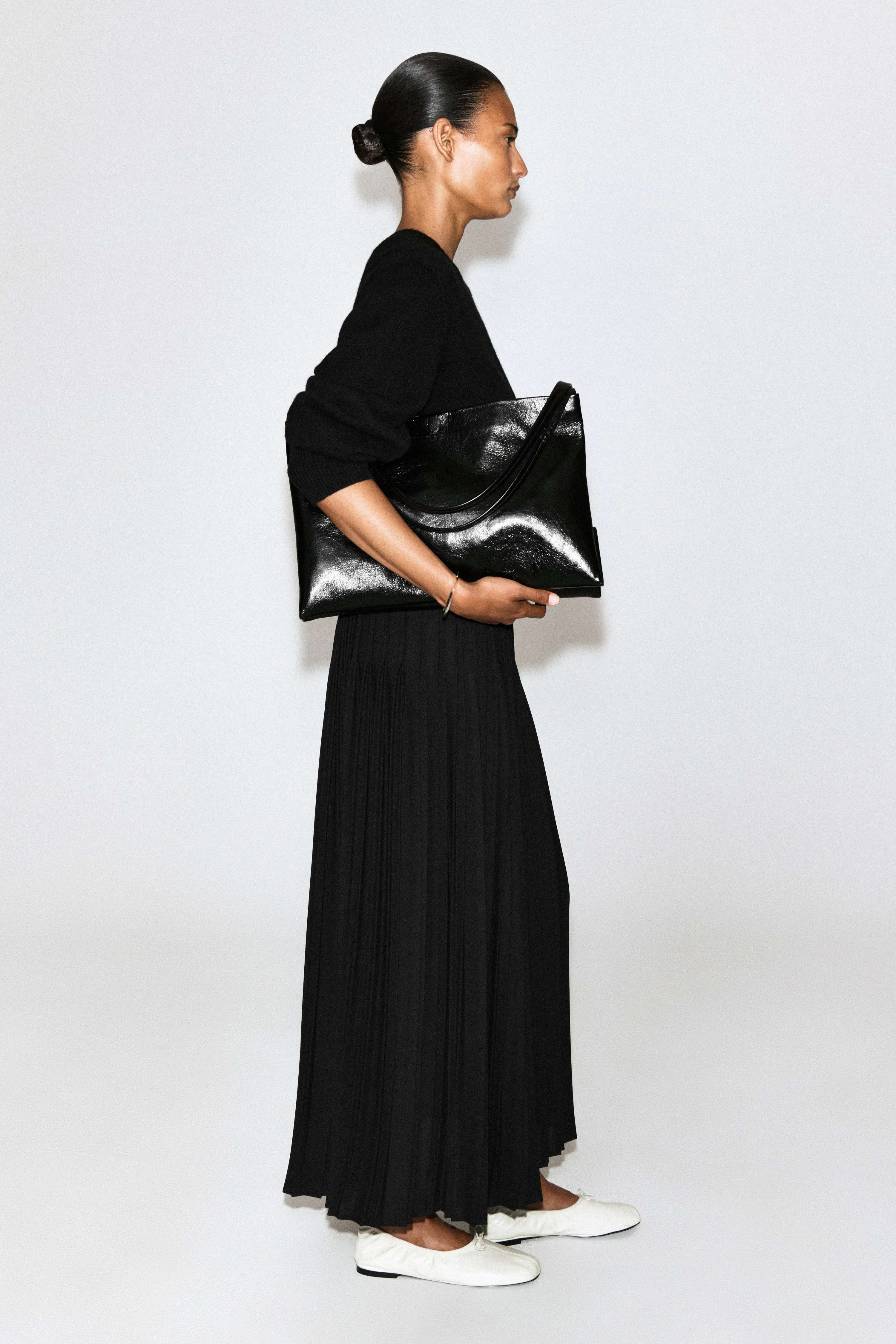 PLEATED CREPE MIDI SKIRT - 5