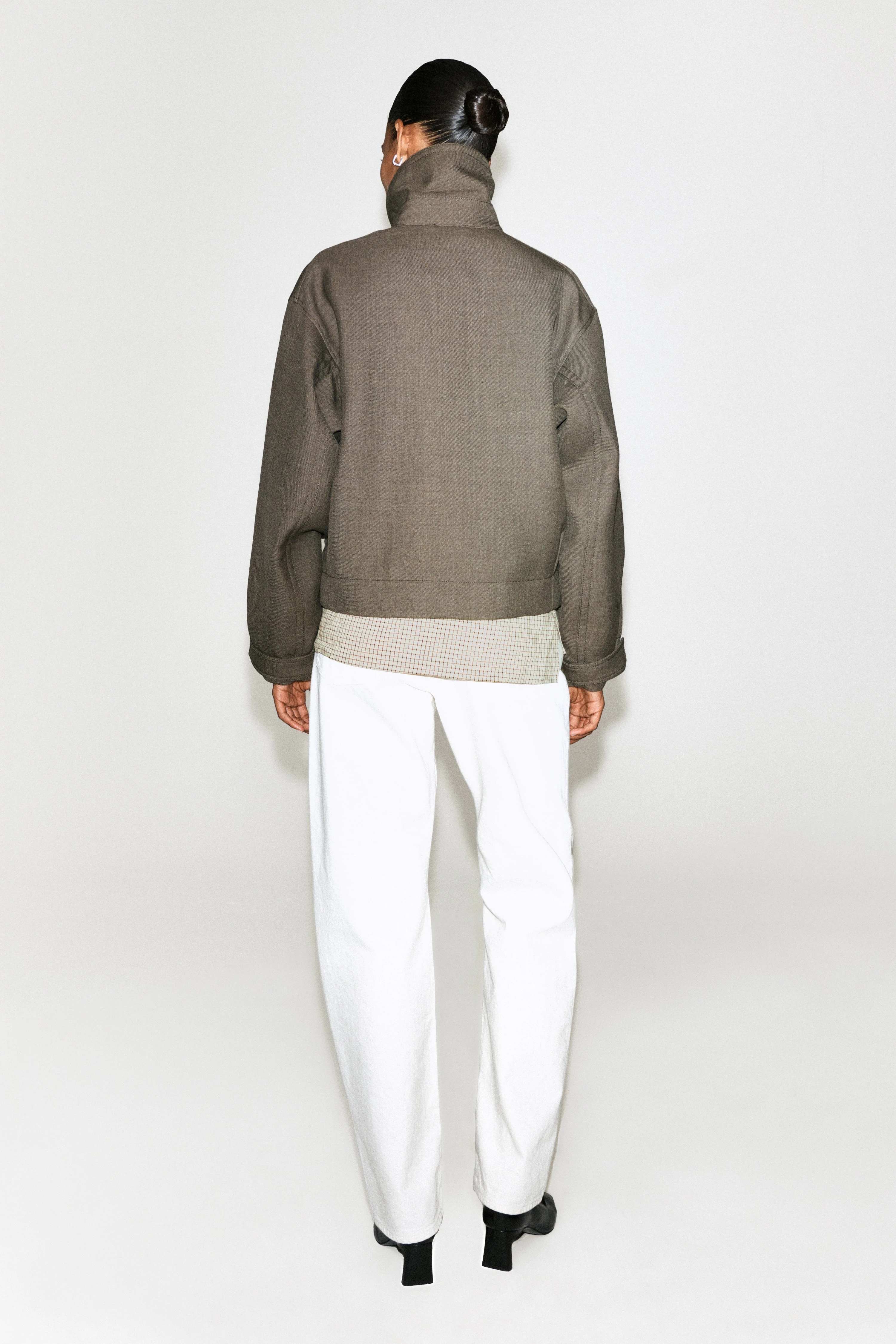 ROUNDED WOOL-BLEND TRENCH JACKET