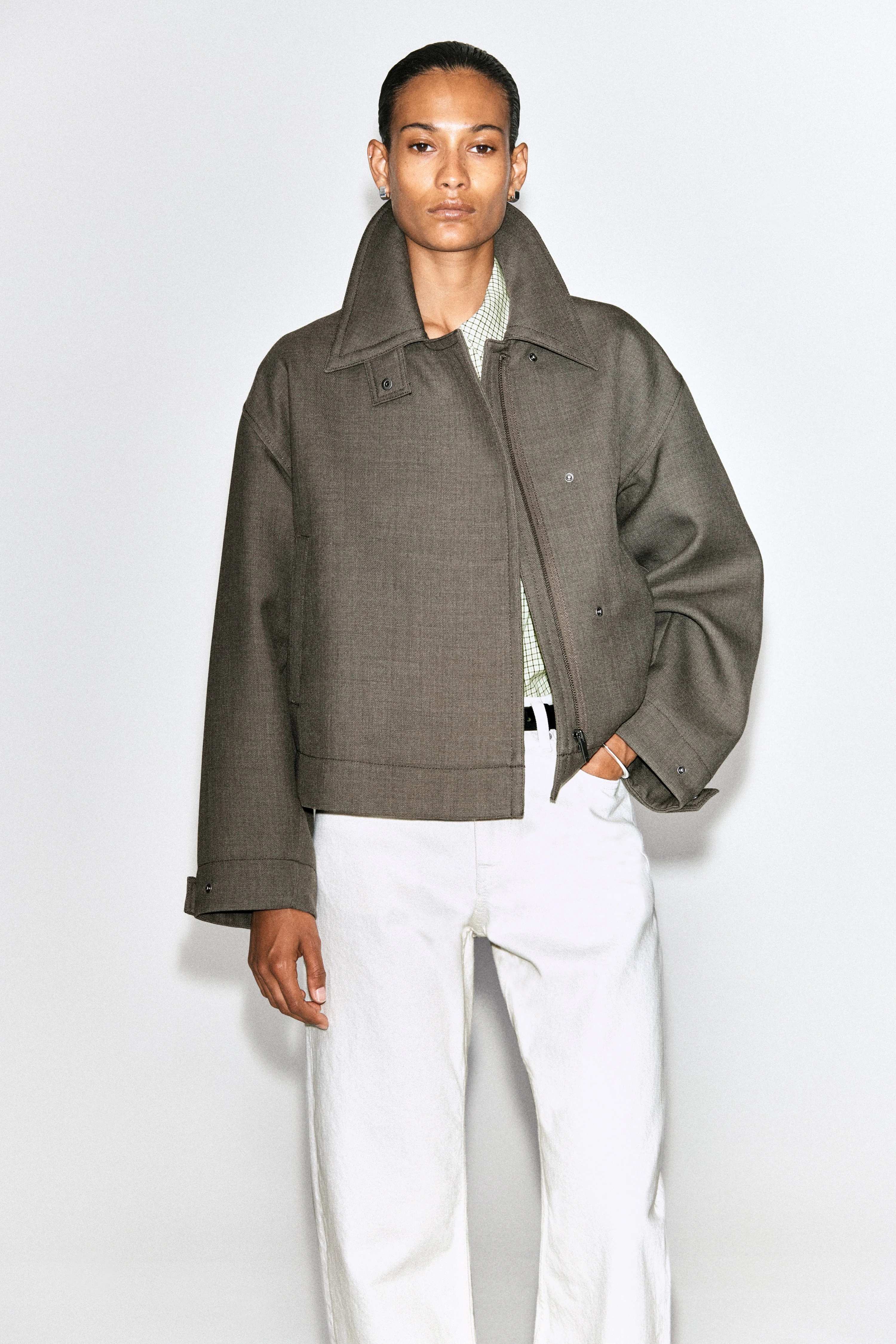 ROUNDED WOOL-BLEND TRENCH JACKET - 4