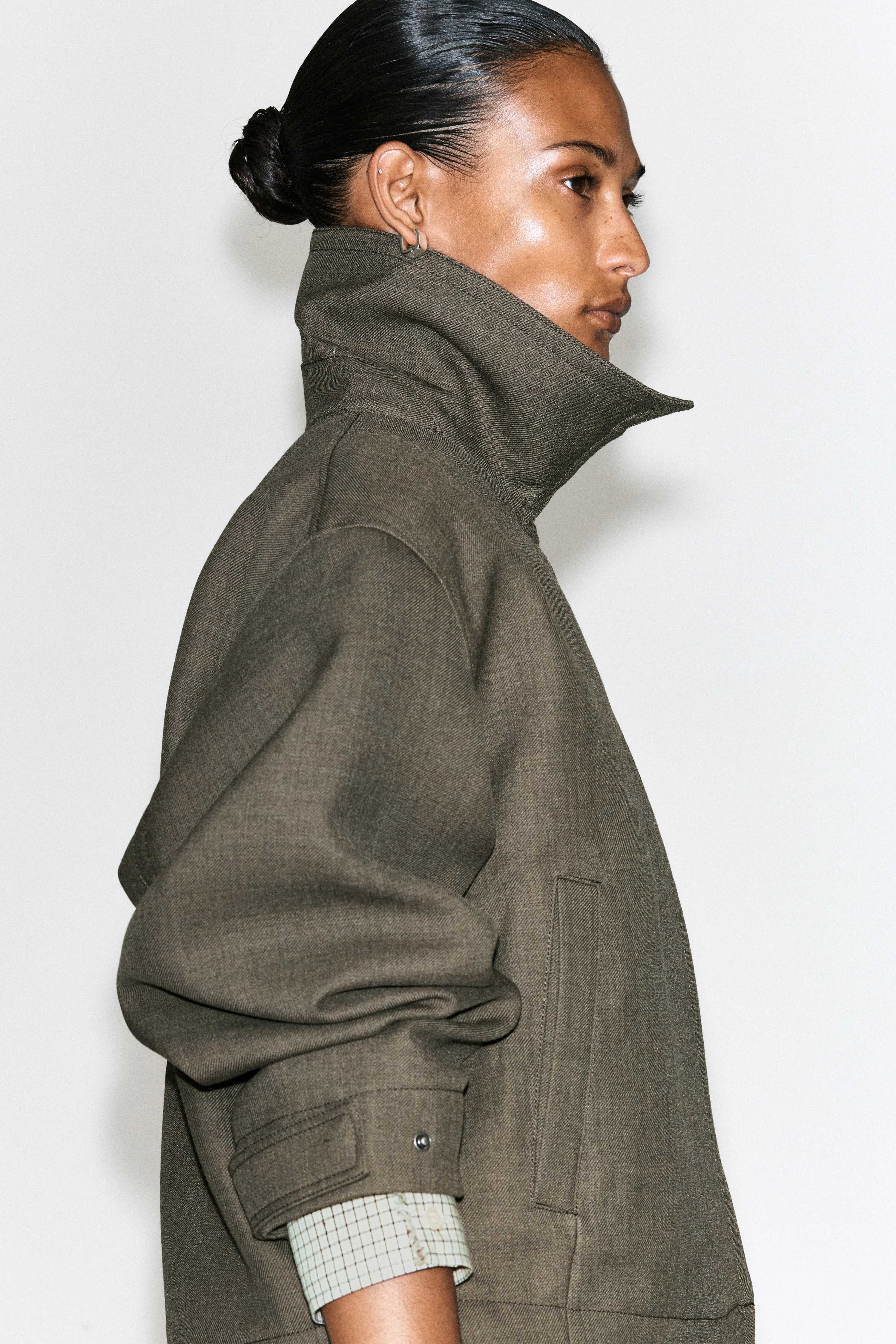 ROUNDED WOOL-BLEND TRENCH JACKET - 6