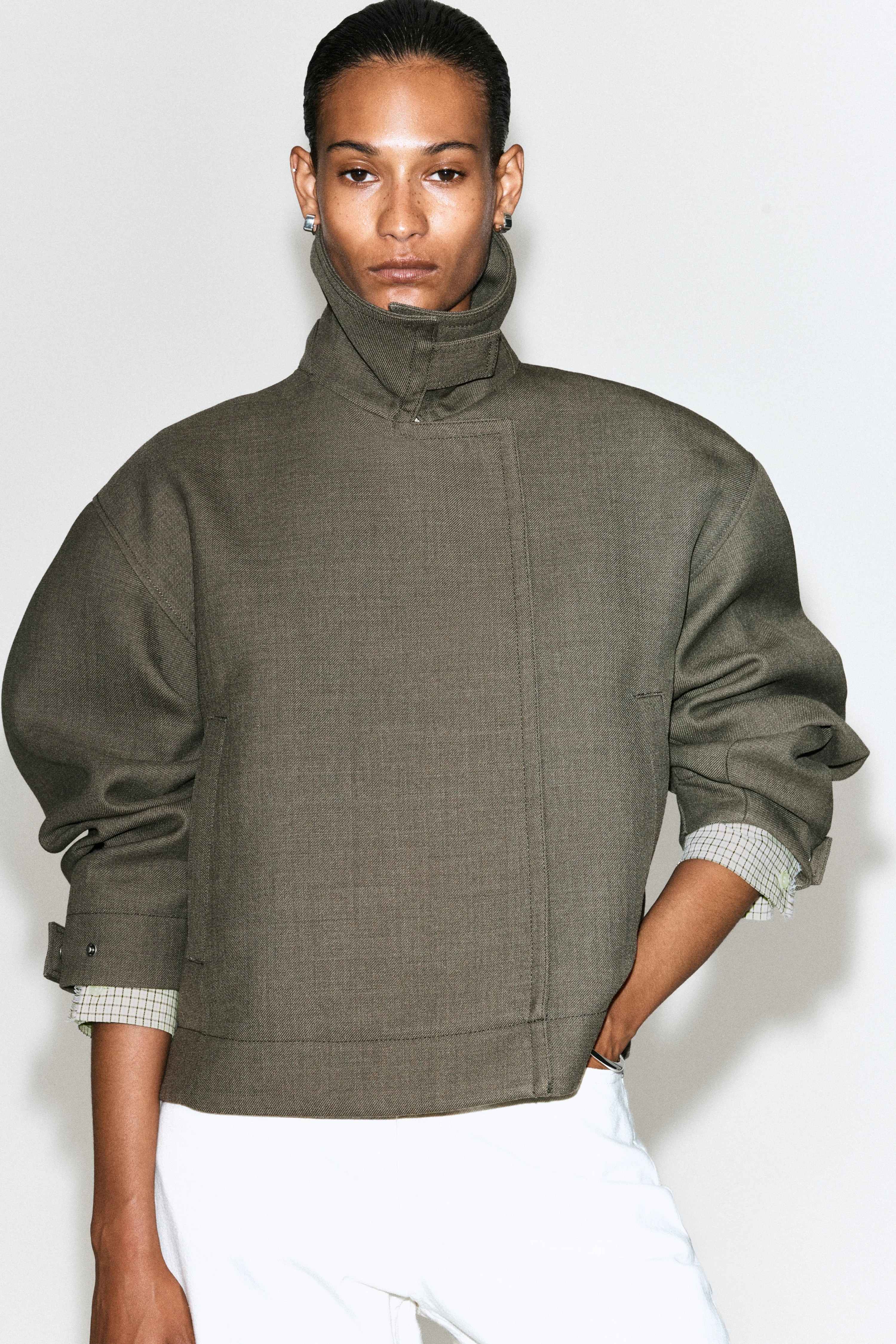ROUNDED WOOL-BLEND TRENCH JACKET - 7