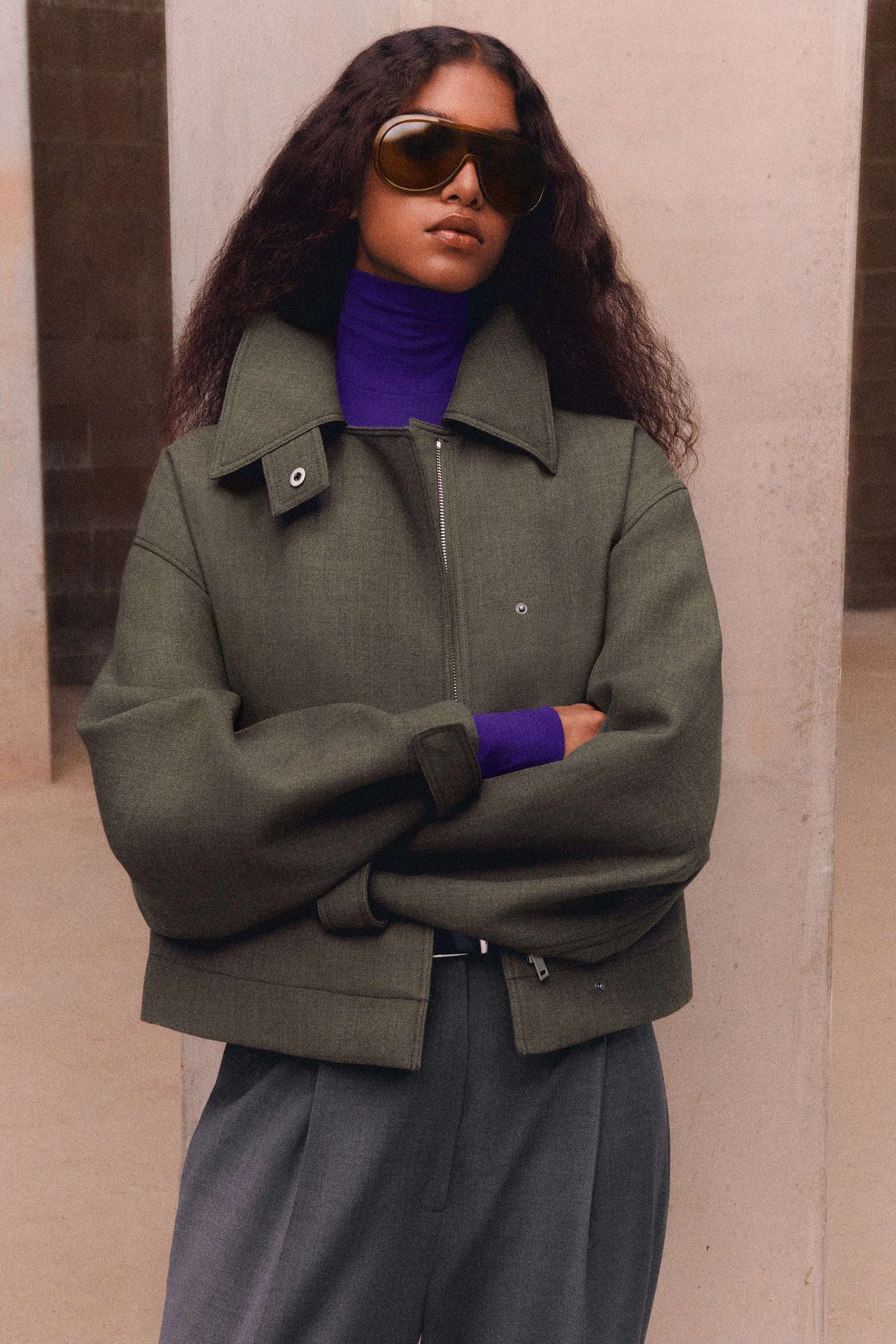 ROUNDED WOOL-BLEND TRENCH JACKET - 10