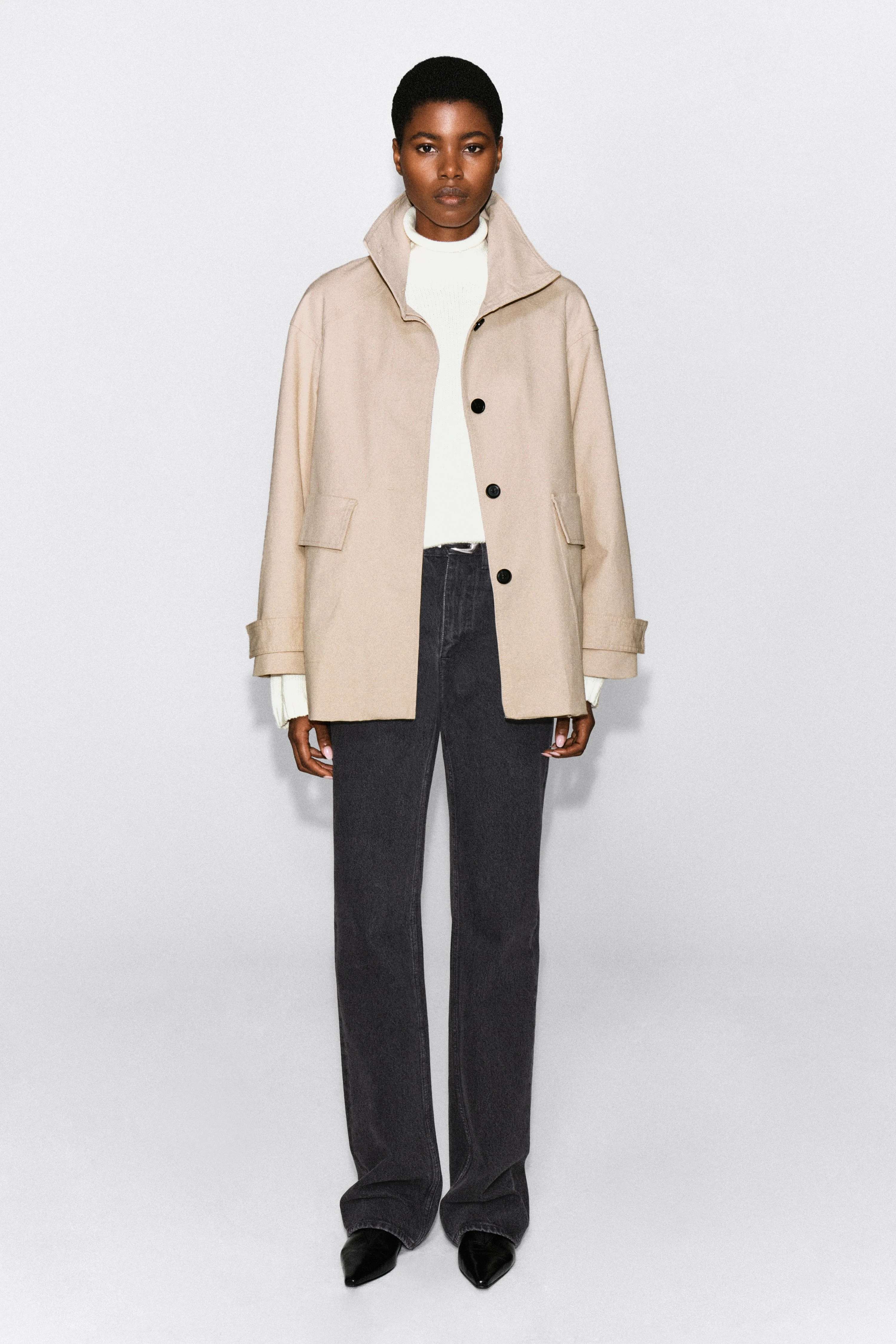 COTTON-TWILL FUNNEL-NECK JACKET - 3