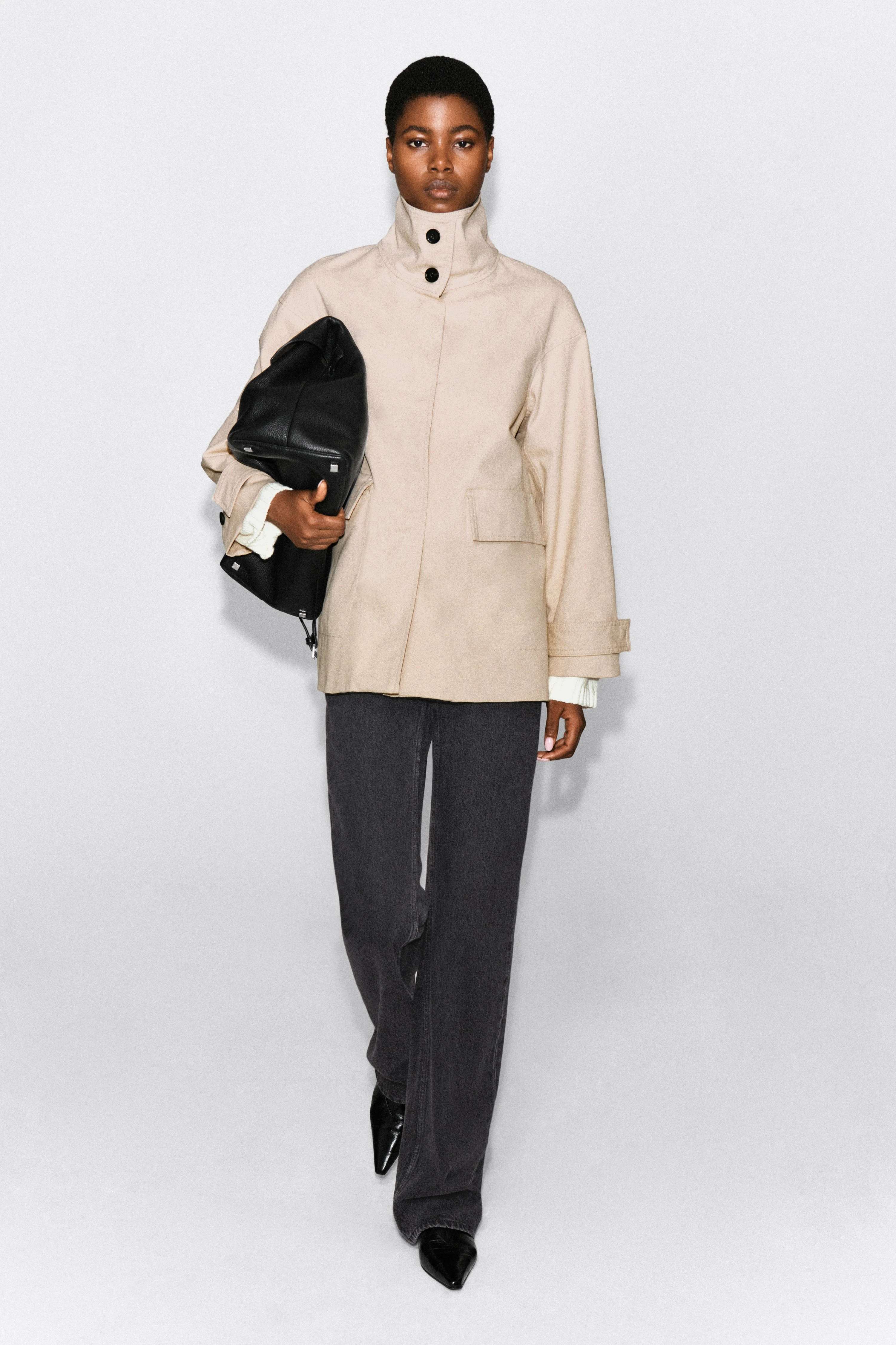 COTTON-TWILL FUNNEL-NECK JACKET - 4