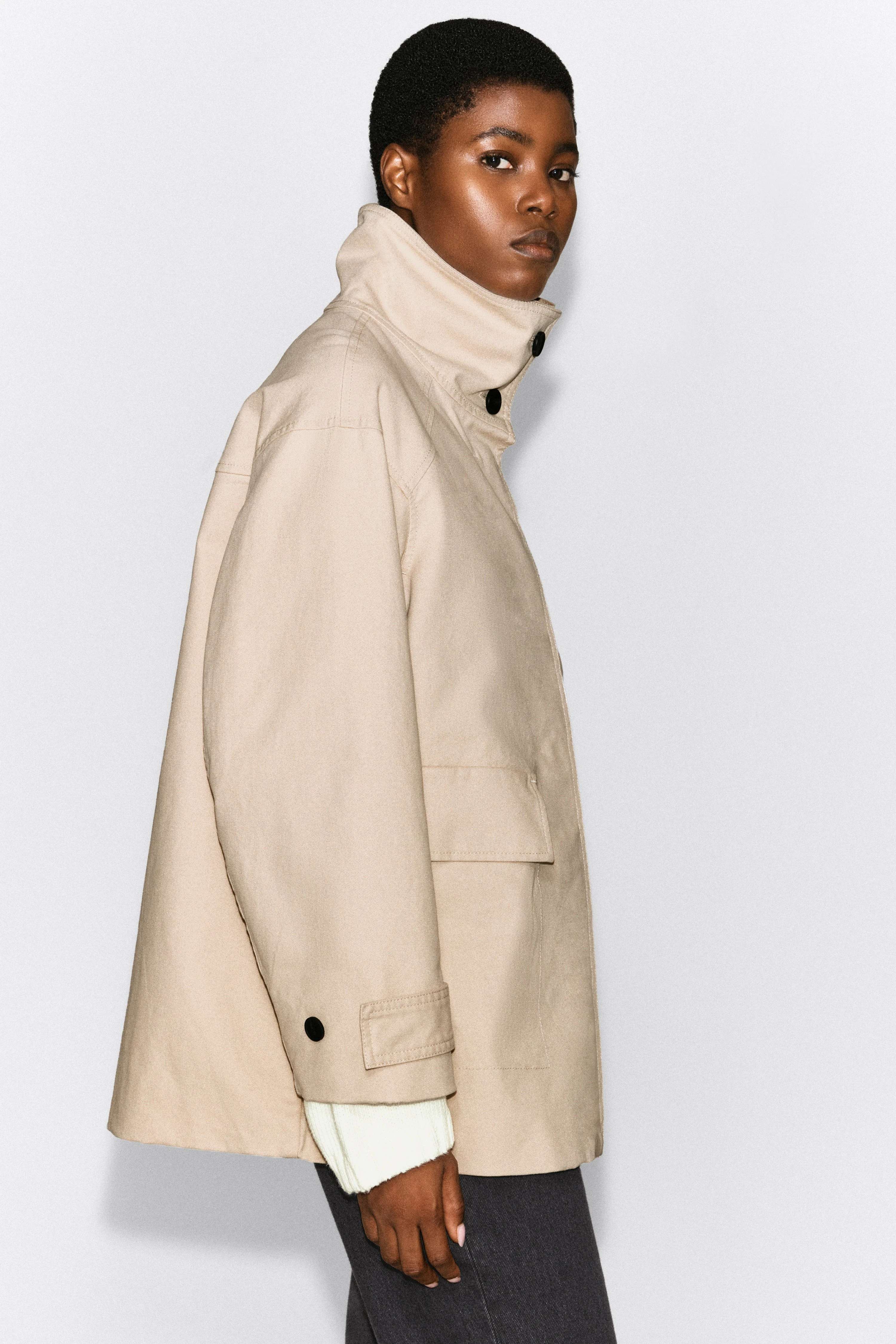 COTTON-TWILL FUNNEL-NECK JACKET - 5